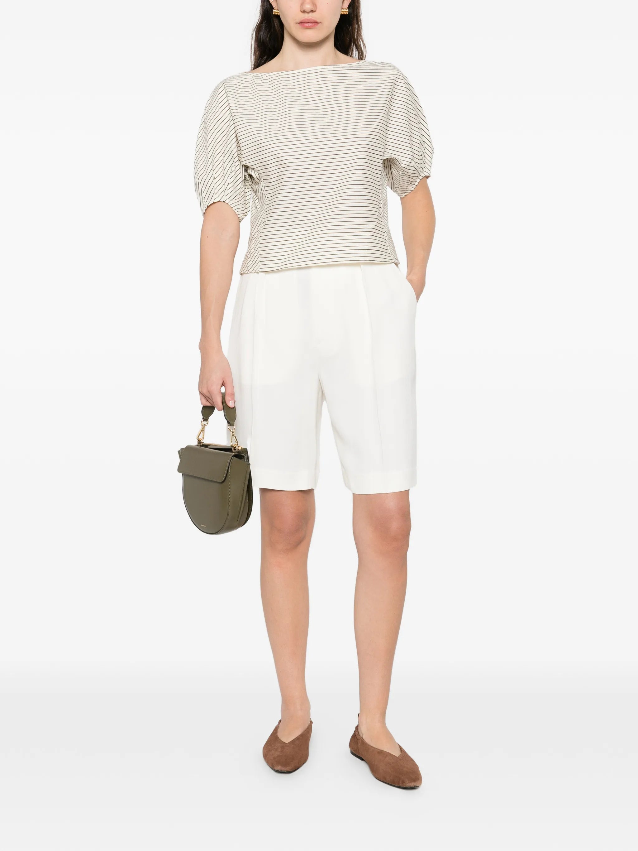 Pantaloncini sartoriali in avorio