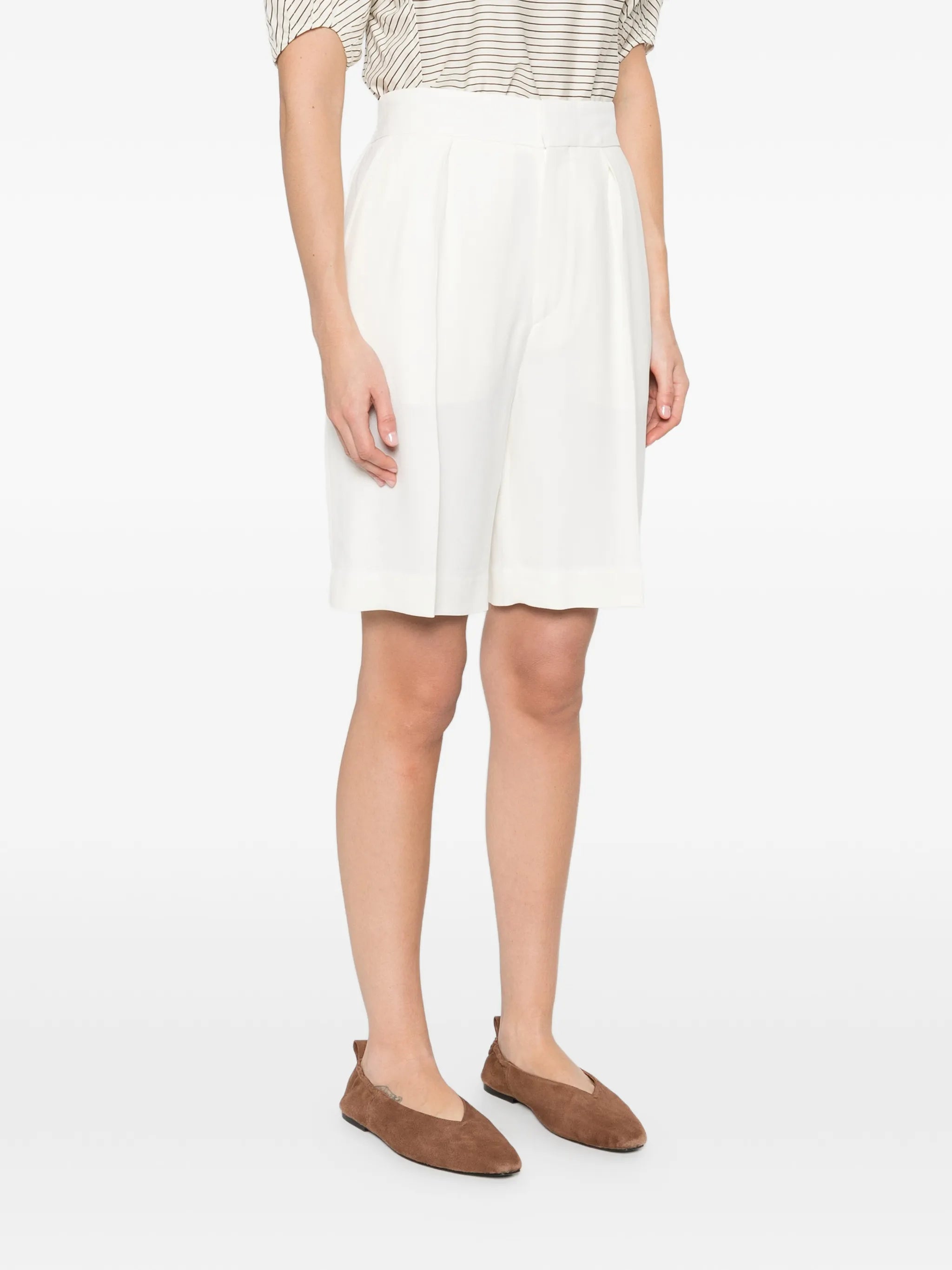 Pantaloncini sartoriali in avorio