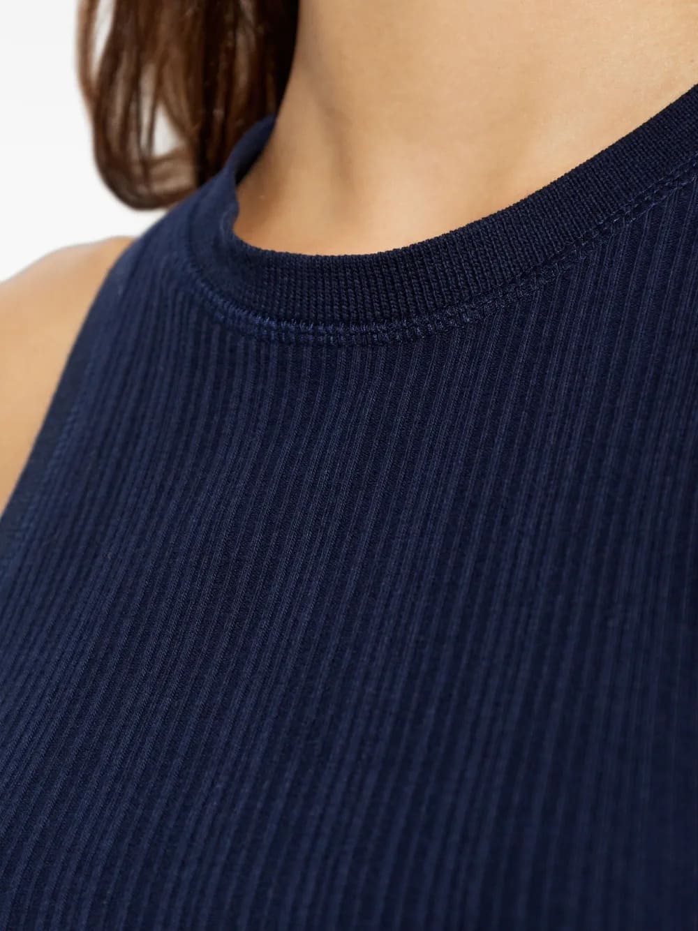 Canotta a costine blu navy
