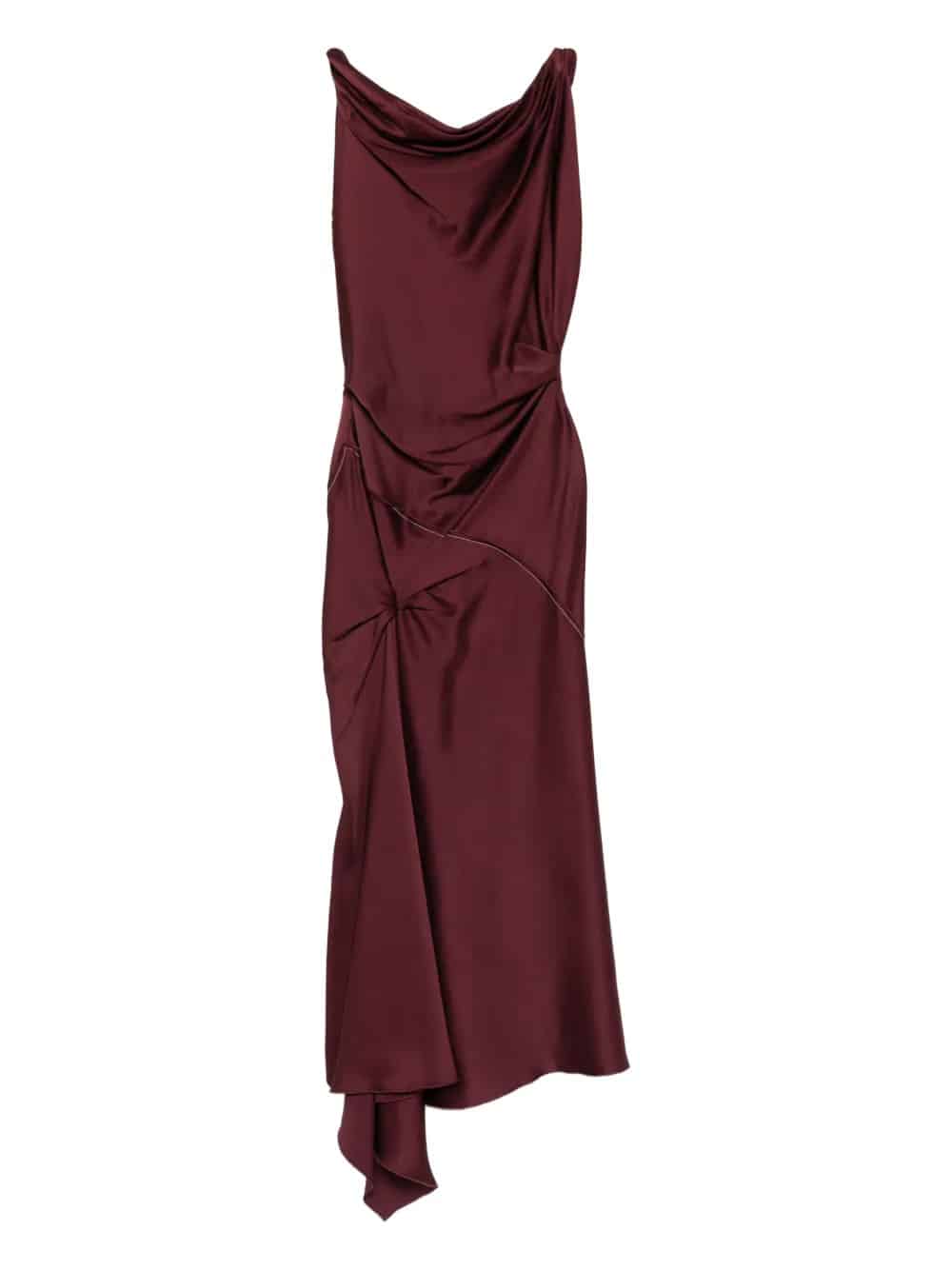 Abito midi Posy in rosso cinabro