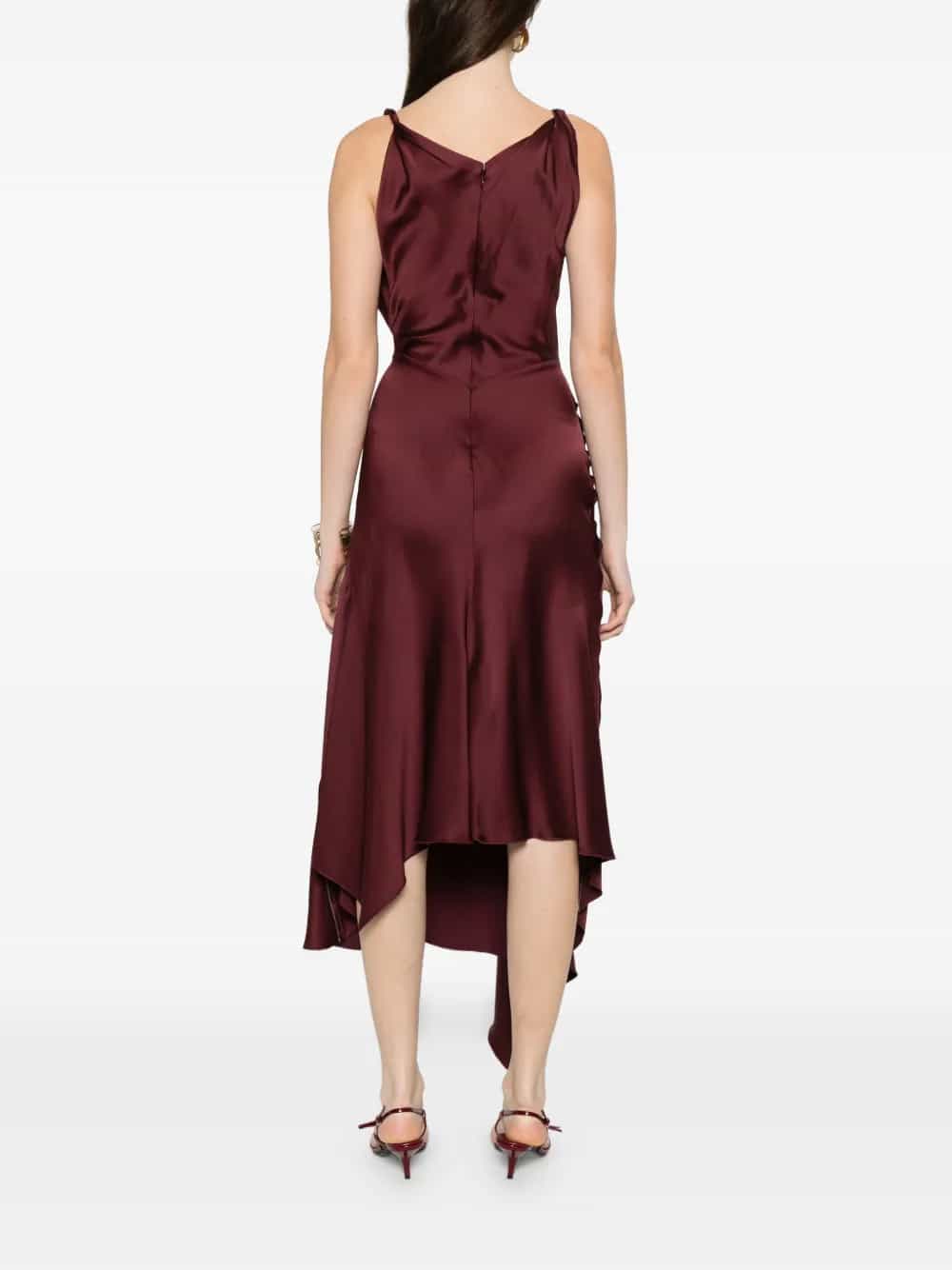 Abito midi Posy in rosso cinabro