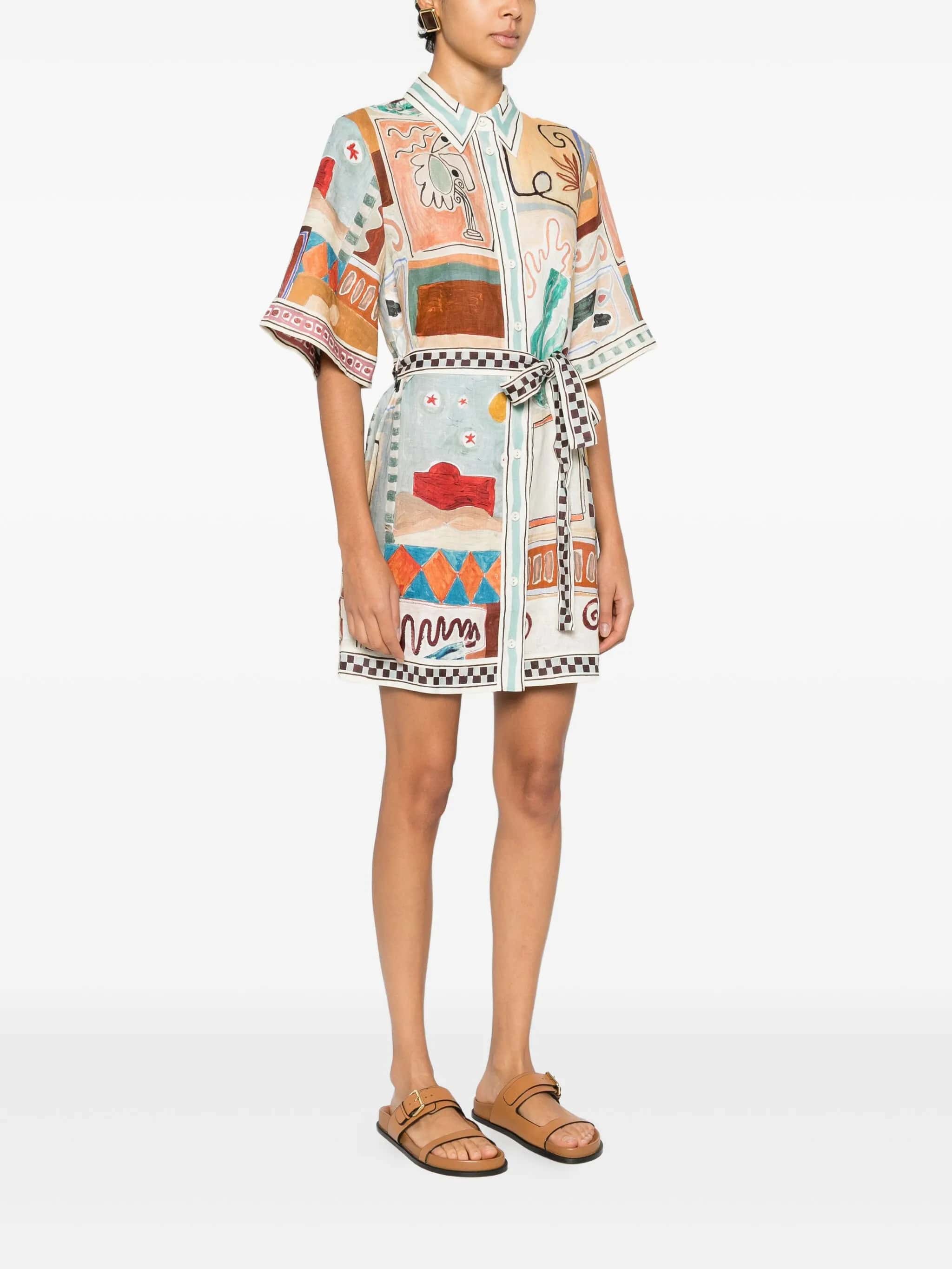 ALÉMAIS Michelle Mini Dress – 100% Lino