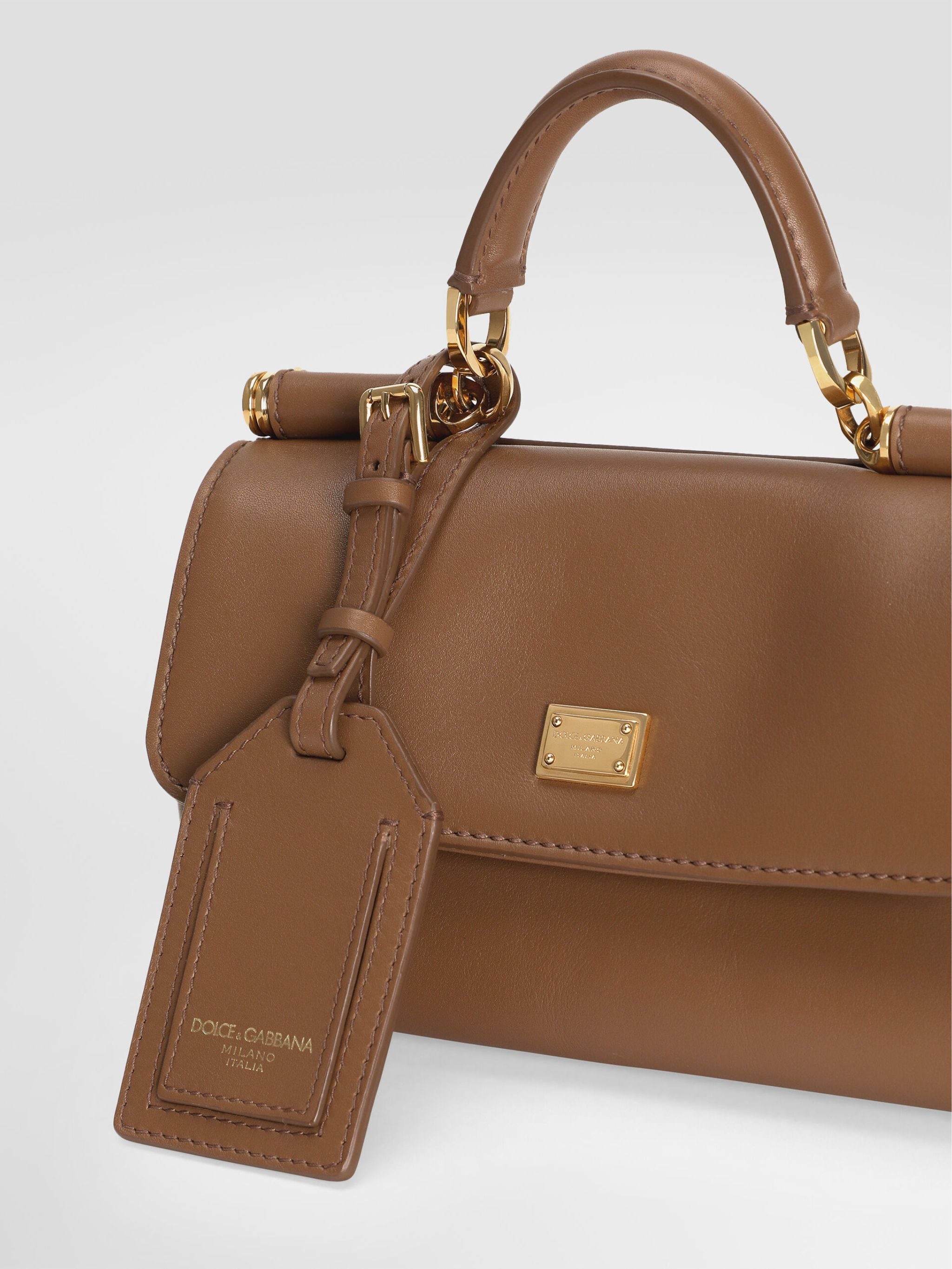 Borsa a mano My Sicily mini in pelle di vitello plongé