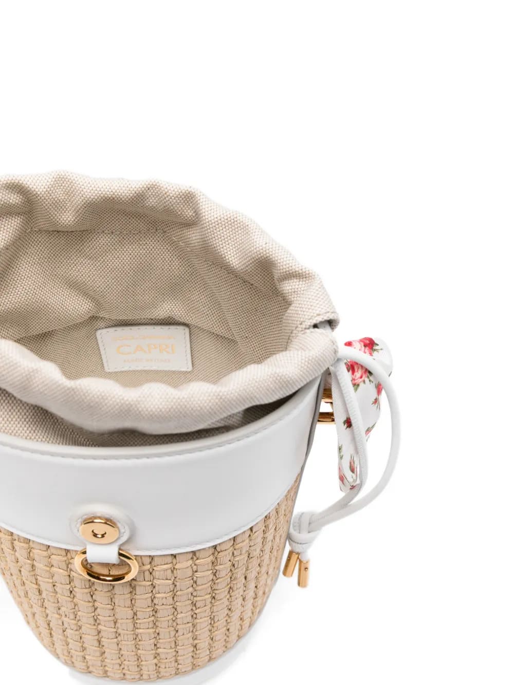 Borsa a secchiello con stampa floreale