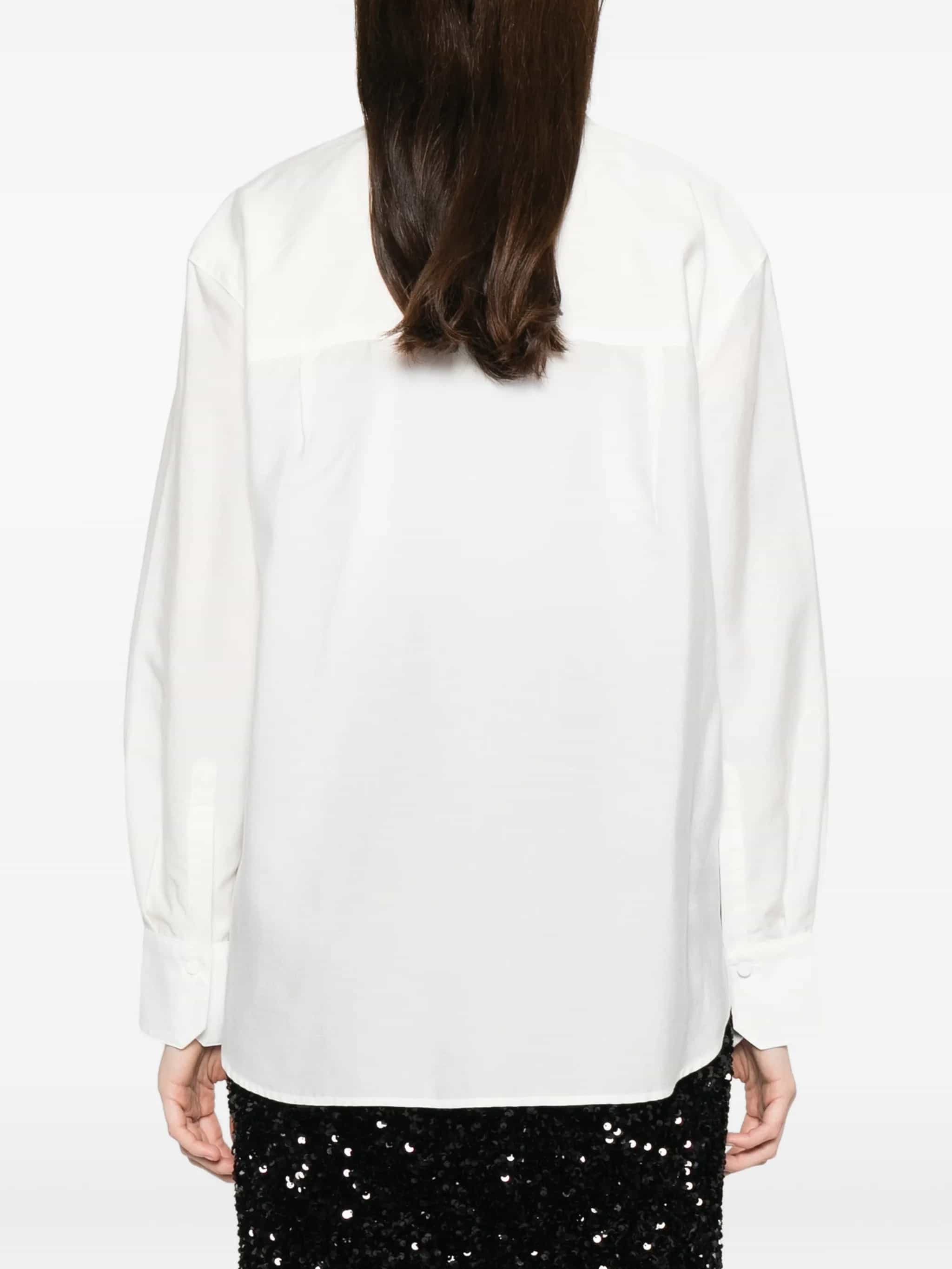 Camicia raffinata in twill con bottoni ricoperti