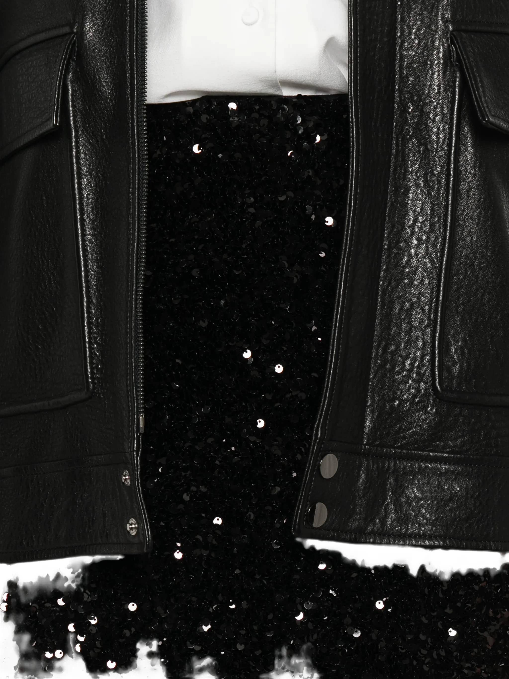 Gonna a colonna in velluto con paillettes