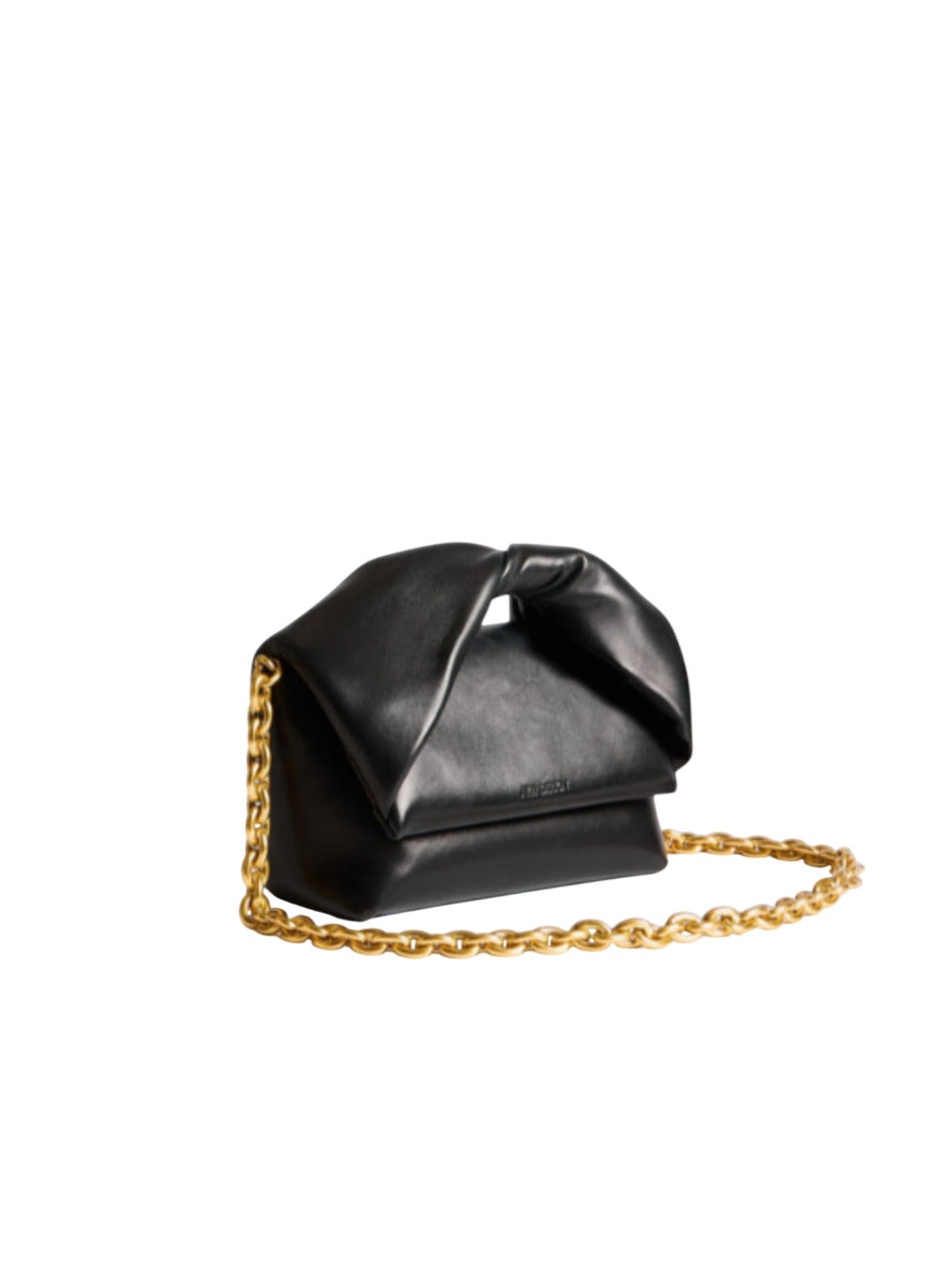 Borsa Twister media in pelle nera