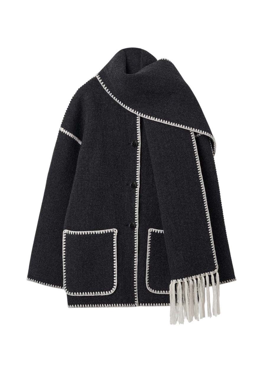 EMB SCARF JACKET