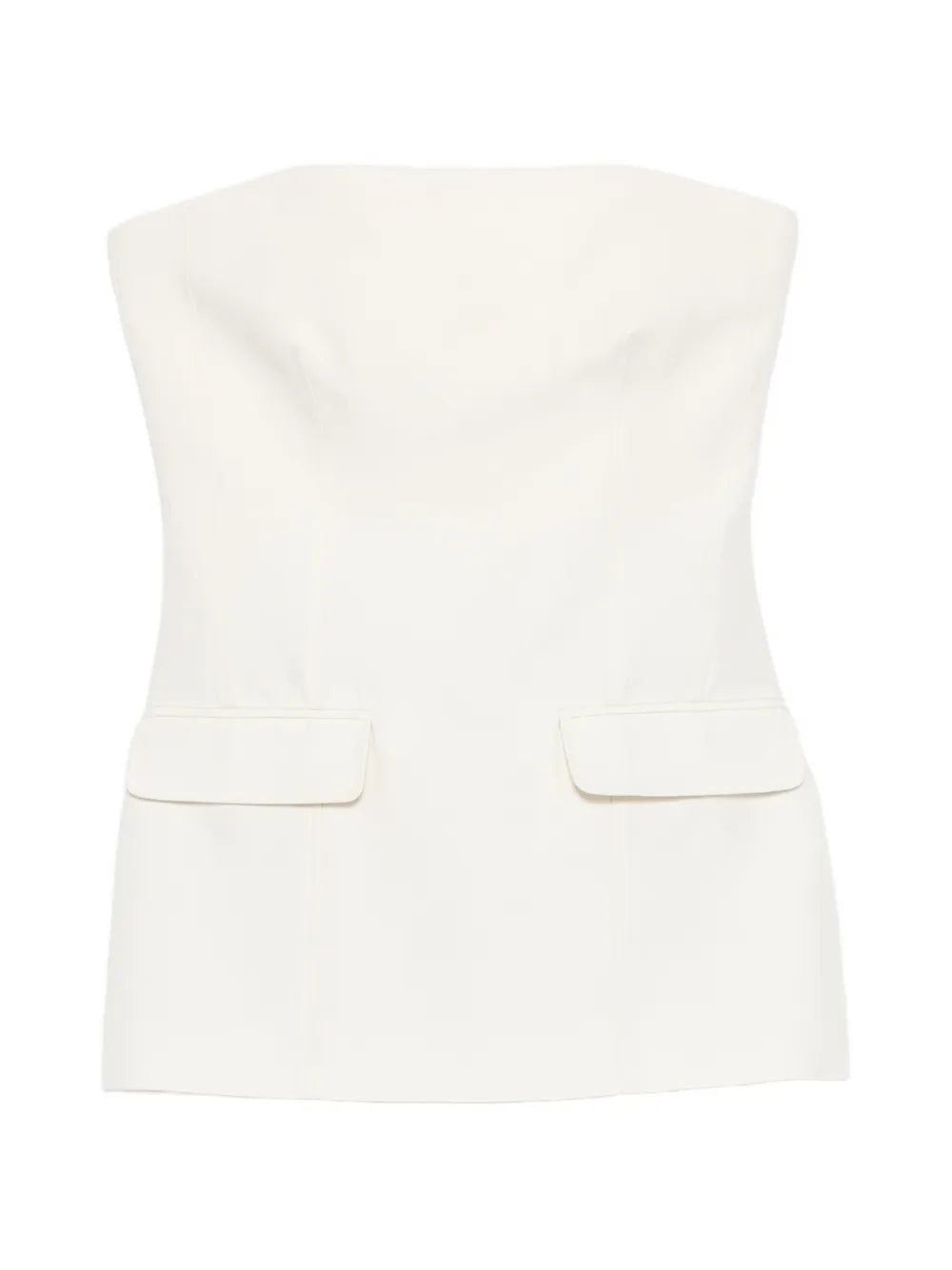 STRAPLESS CREPE POCKET TOP
