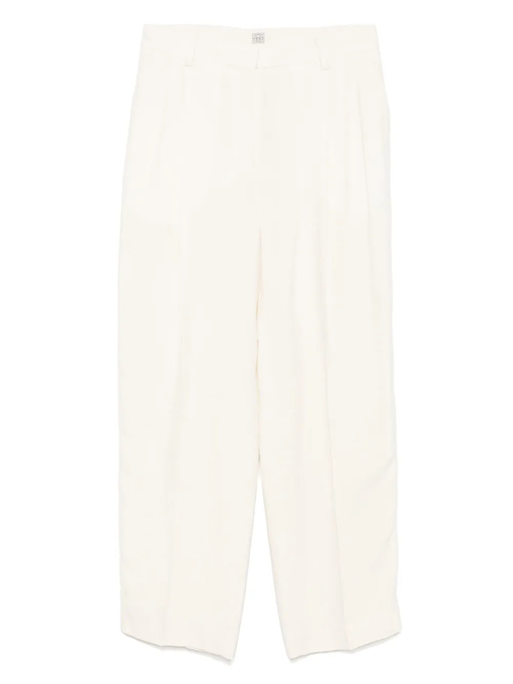 Pantaloni a Gamba Dritta in Viscosa – Ecru
