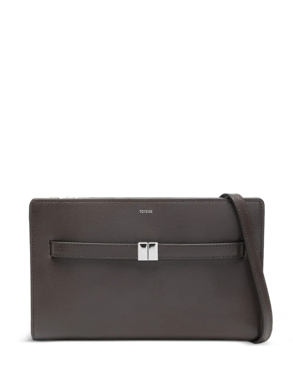 Borsa a tracolla in pelle con cintura marrone