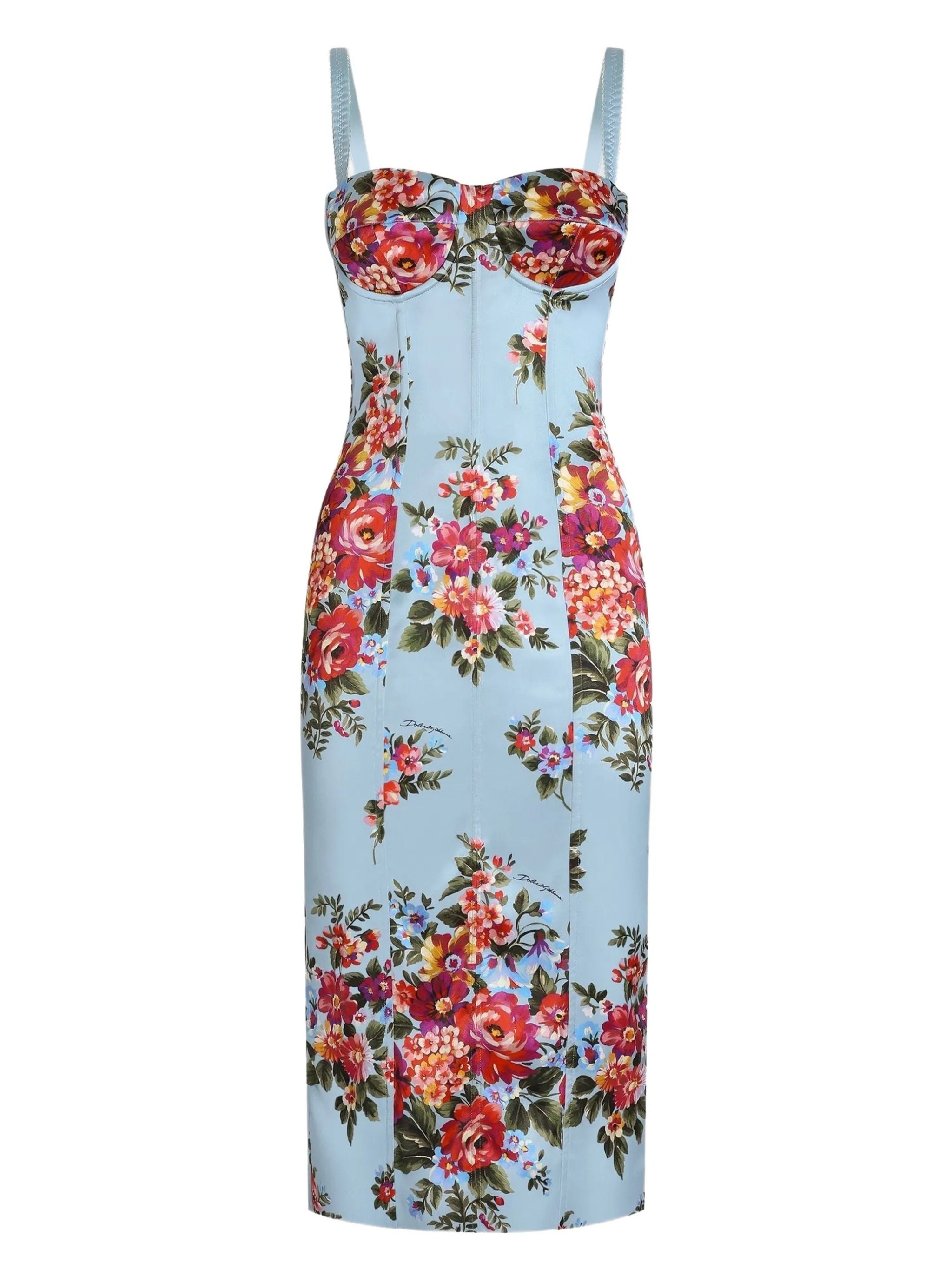 Abito midi con stampa floreale