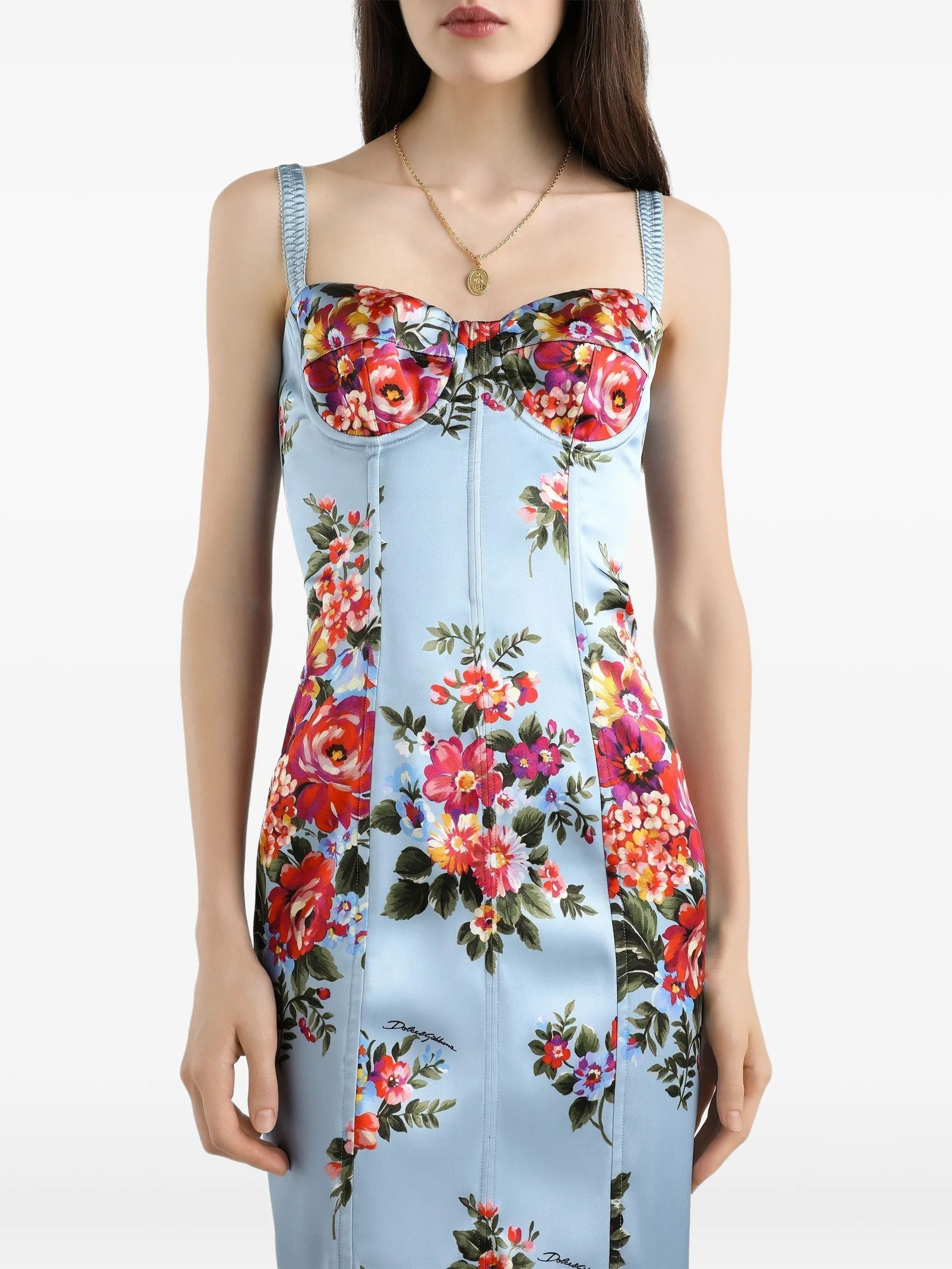 Abito midi con stampa floreale
