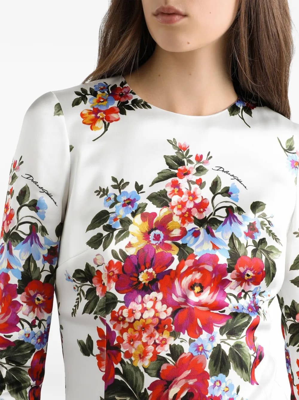 Abito midi con stampa floreale