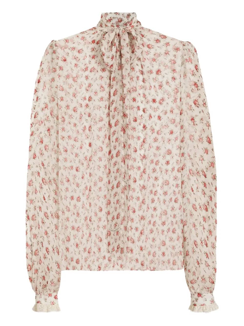 Top in chiffon stampa roselline