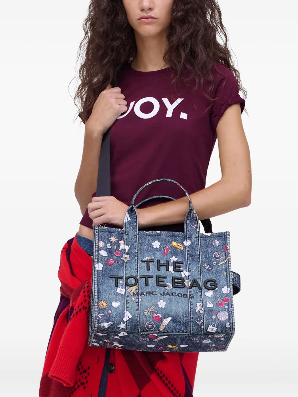 THE MEDIUM TOTE JEANS RICAMO