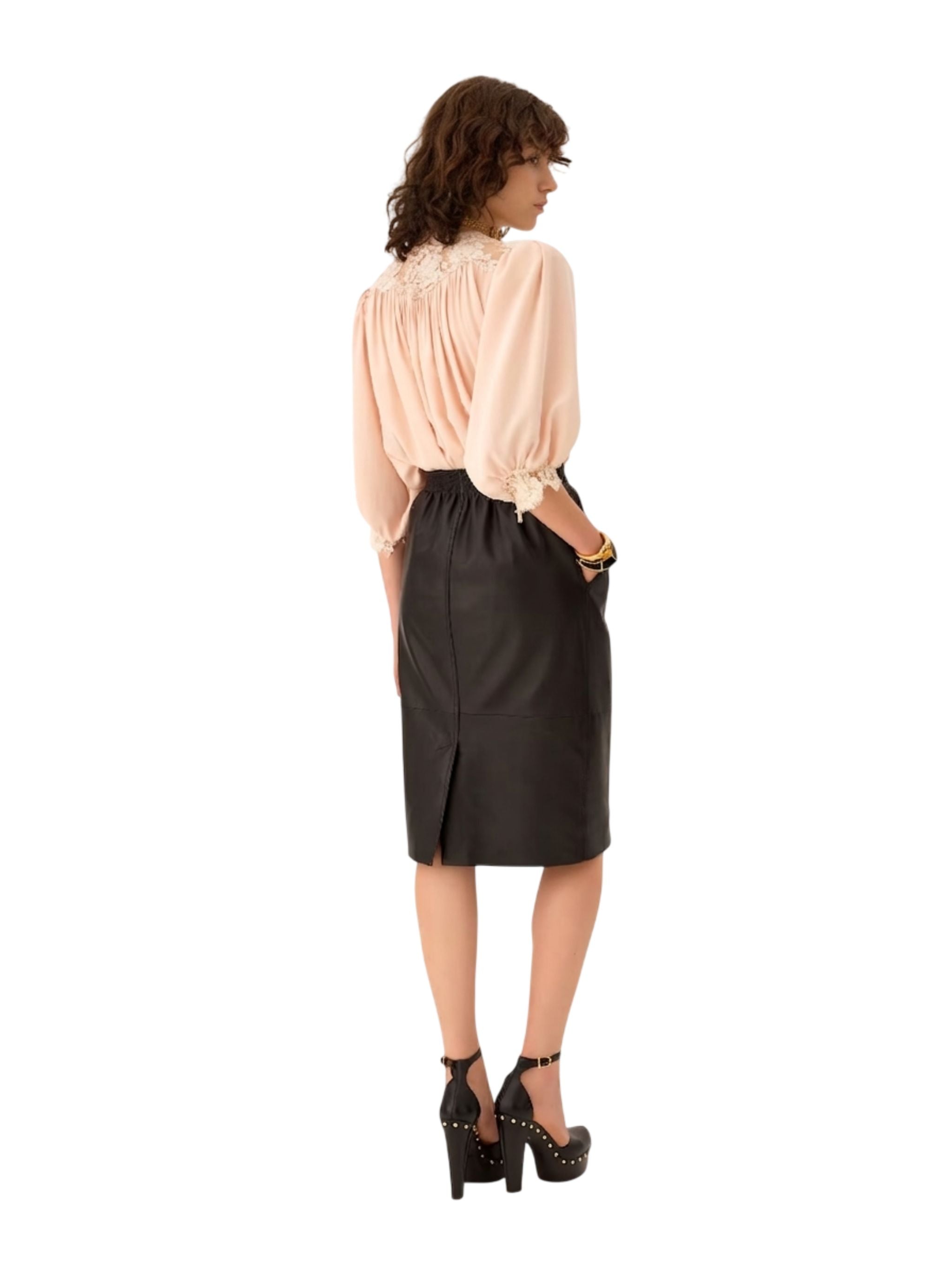 CAMICIA SETA E PIZZO