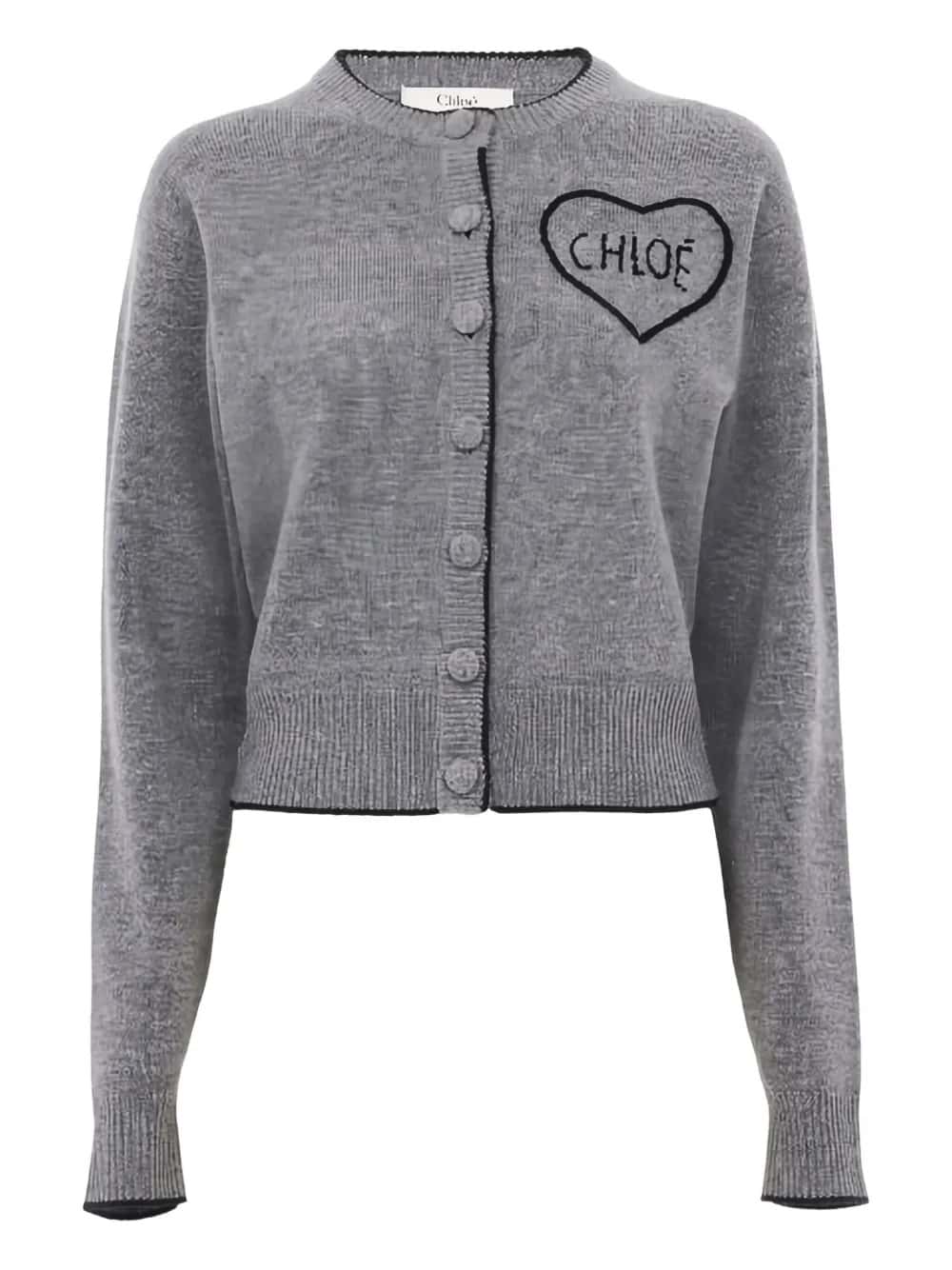 CARDIGAN ADERENTE CON LOGO IN LANA E CASHMERE