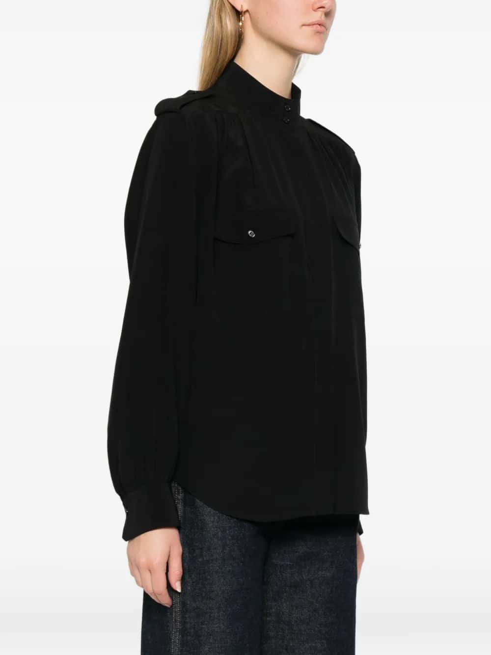 BLUSA ARRICCIATA IN CRÊPE DE CHINE
