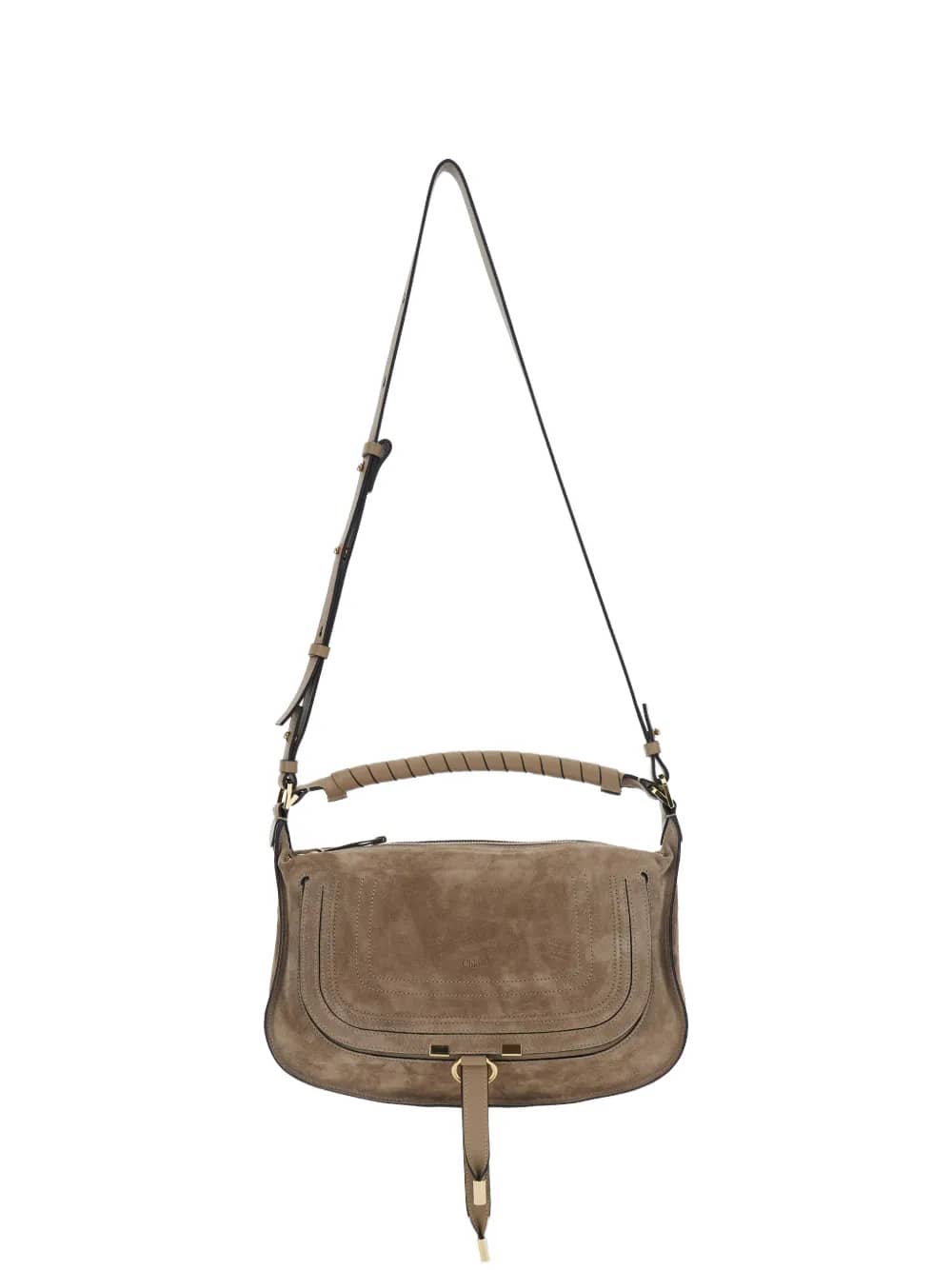 Borsa a tracolla piccola in pelle scamosciata Marcie