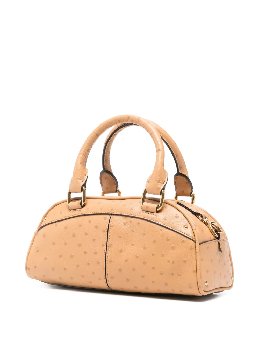 Borsa bowling Chloé piccola in pelle effetto struzzo