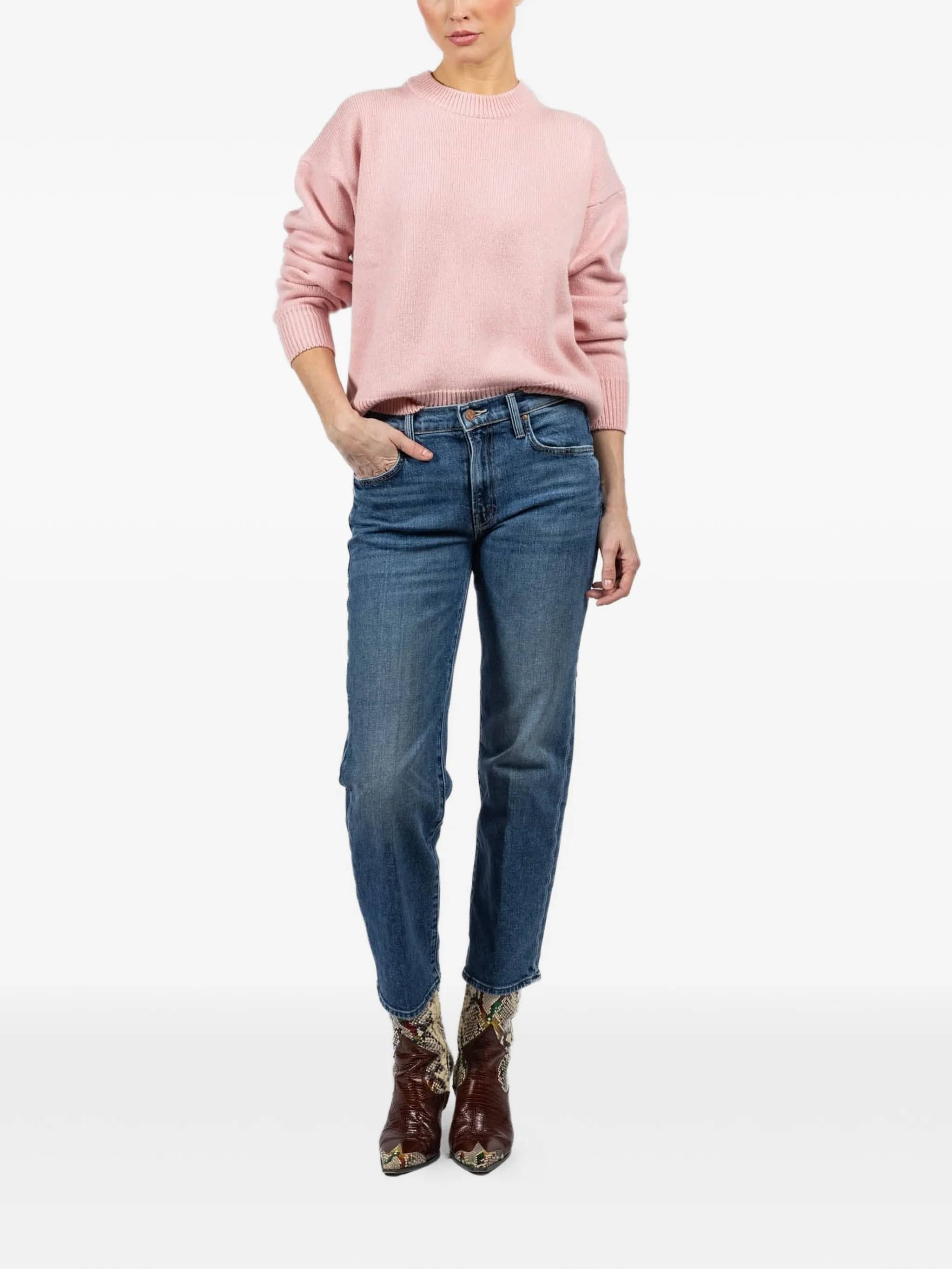 Jeans cropped con chiusura a zip