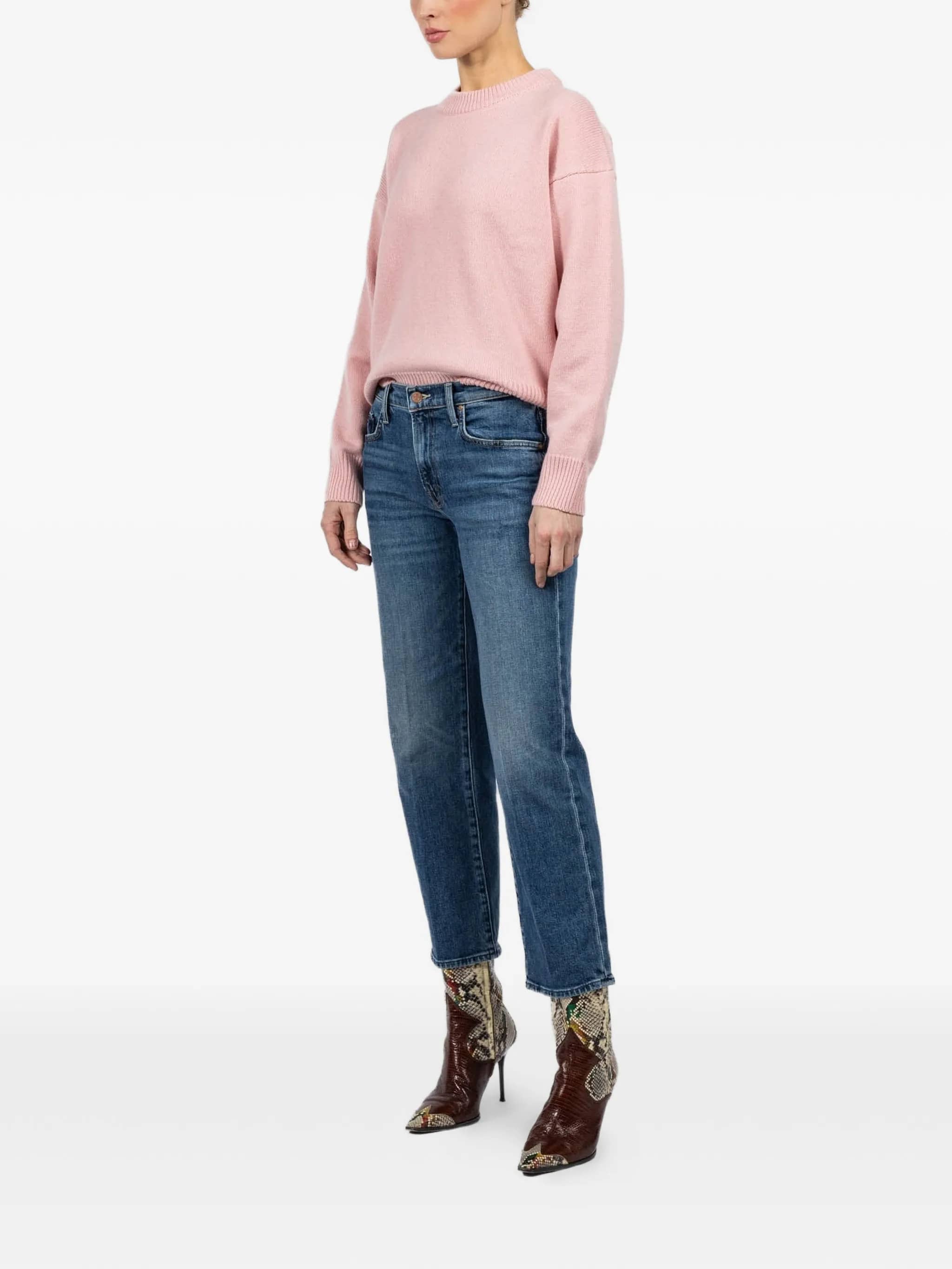 Jeans cropped con chiusura a zip