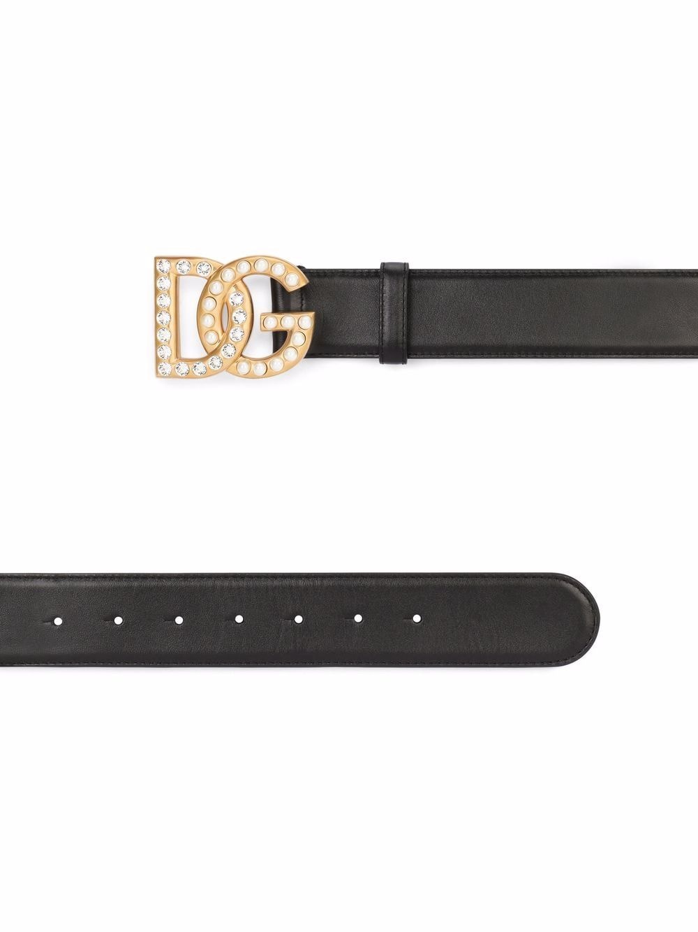 Cintura con logo DG strass e perle