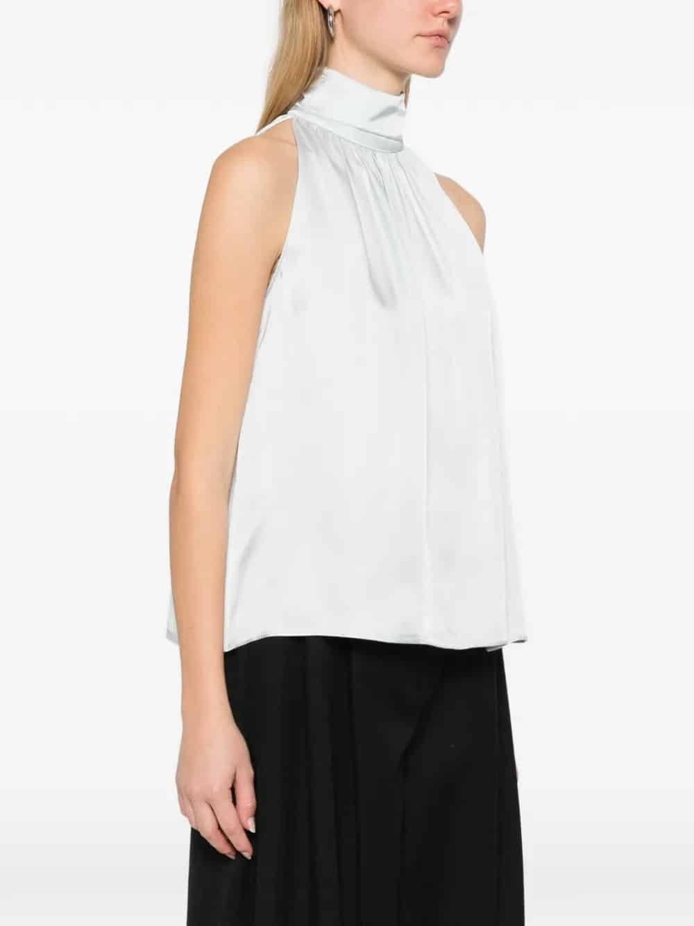Blusa con scollo all`americana