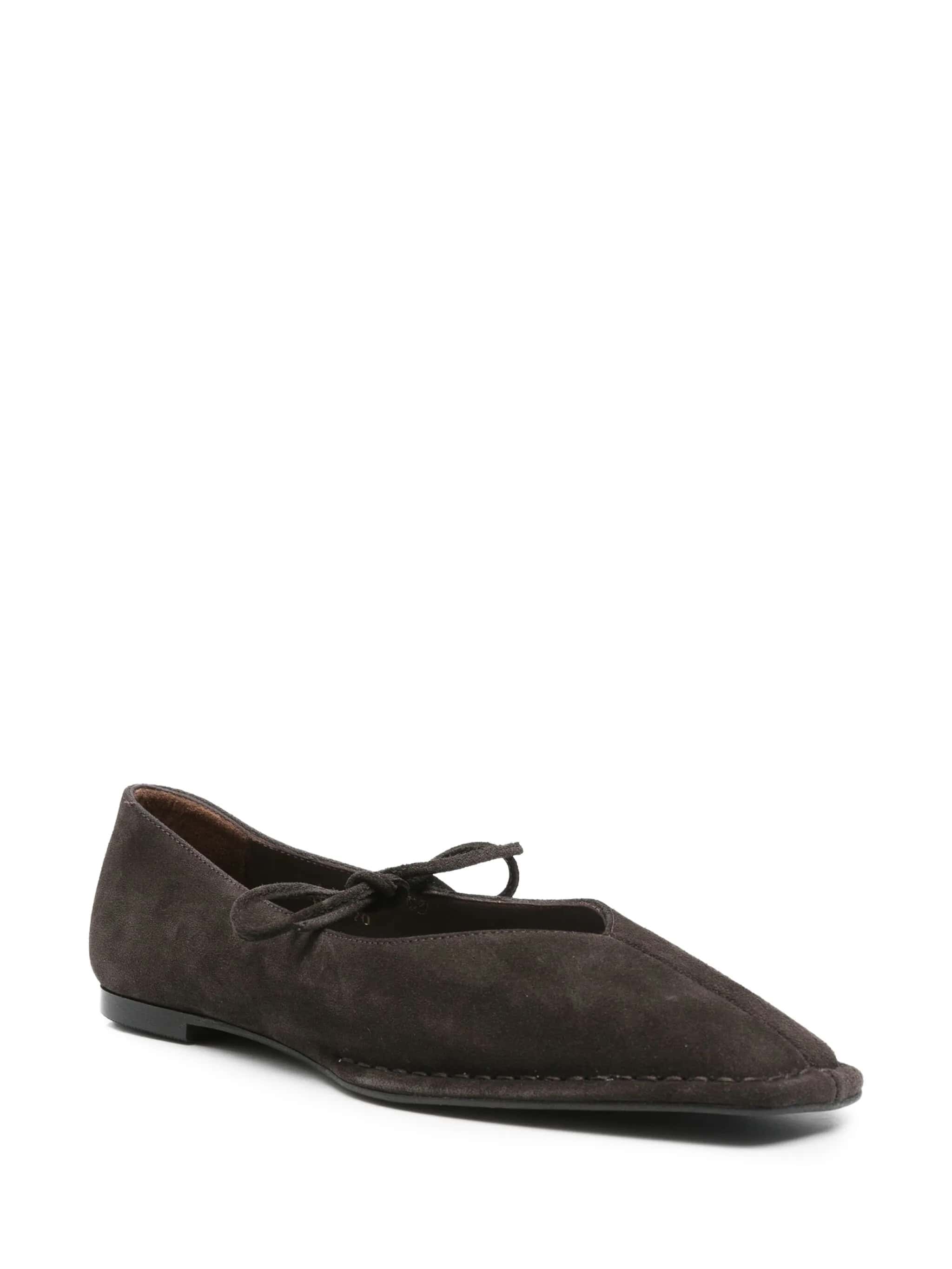 Sway Ballerine in Pelle Scamosciata Color Coffee Brown