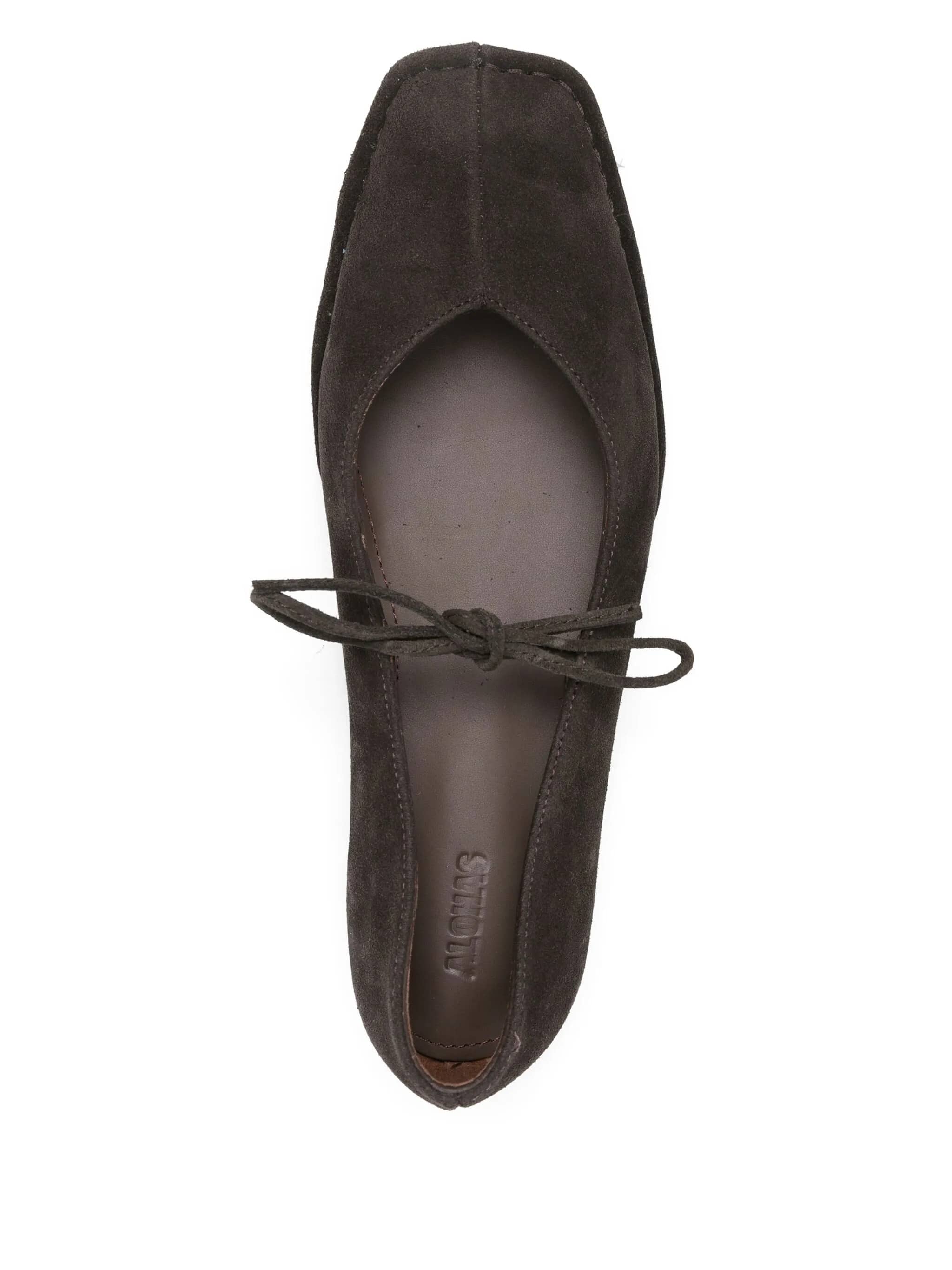 Sway Ballerine in Pelle Scamosciata Color Coffee Brown