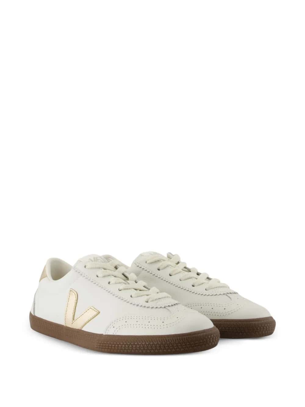 SNEAKERS VOLLEY LEATHER WHITE PLATINE BARK