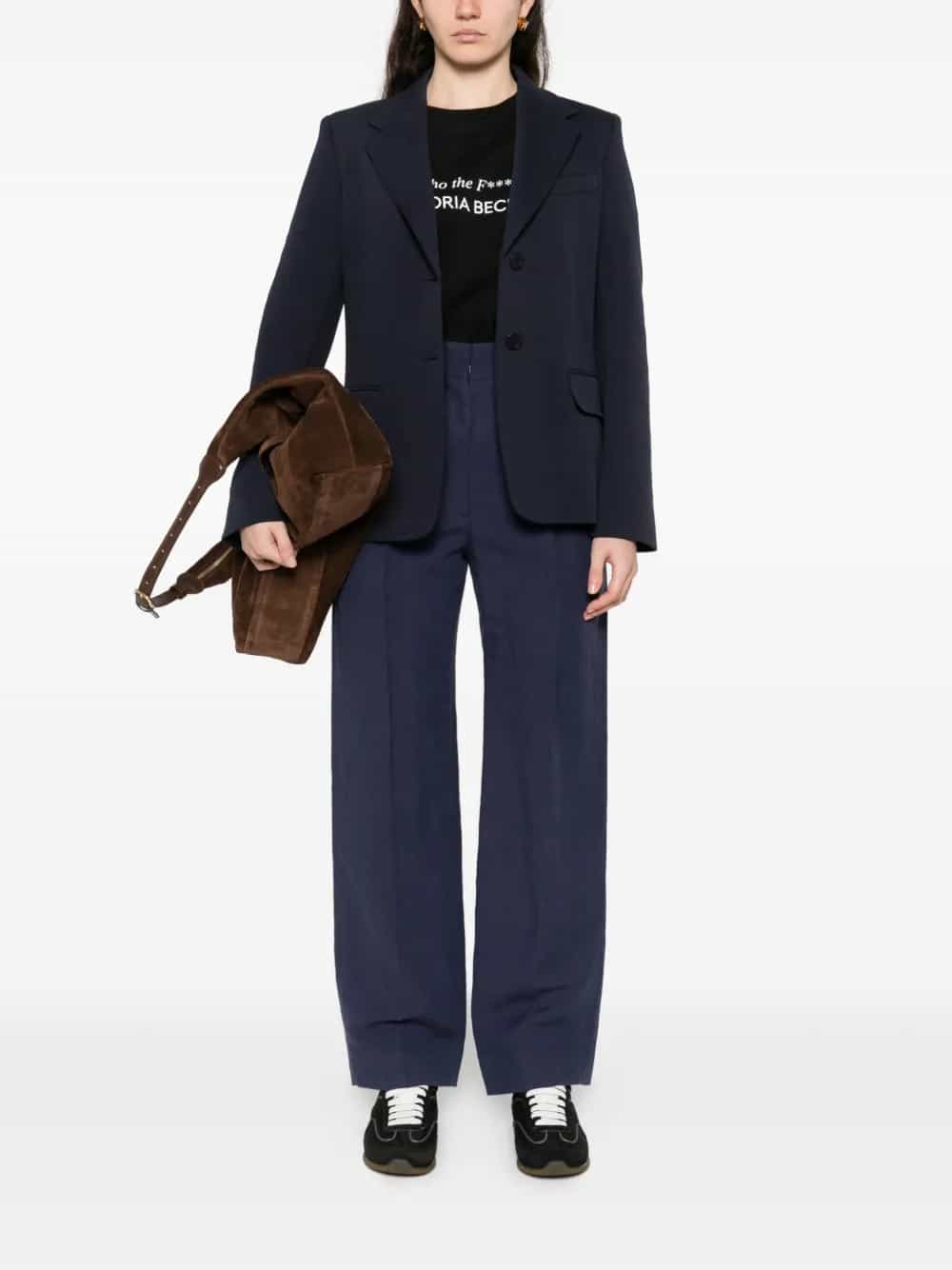 pantaloni con design a pieghe