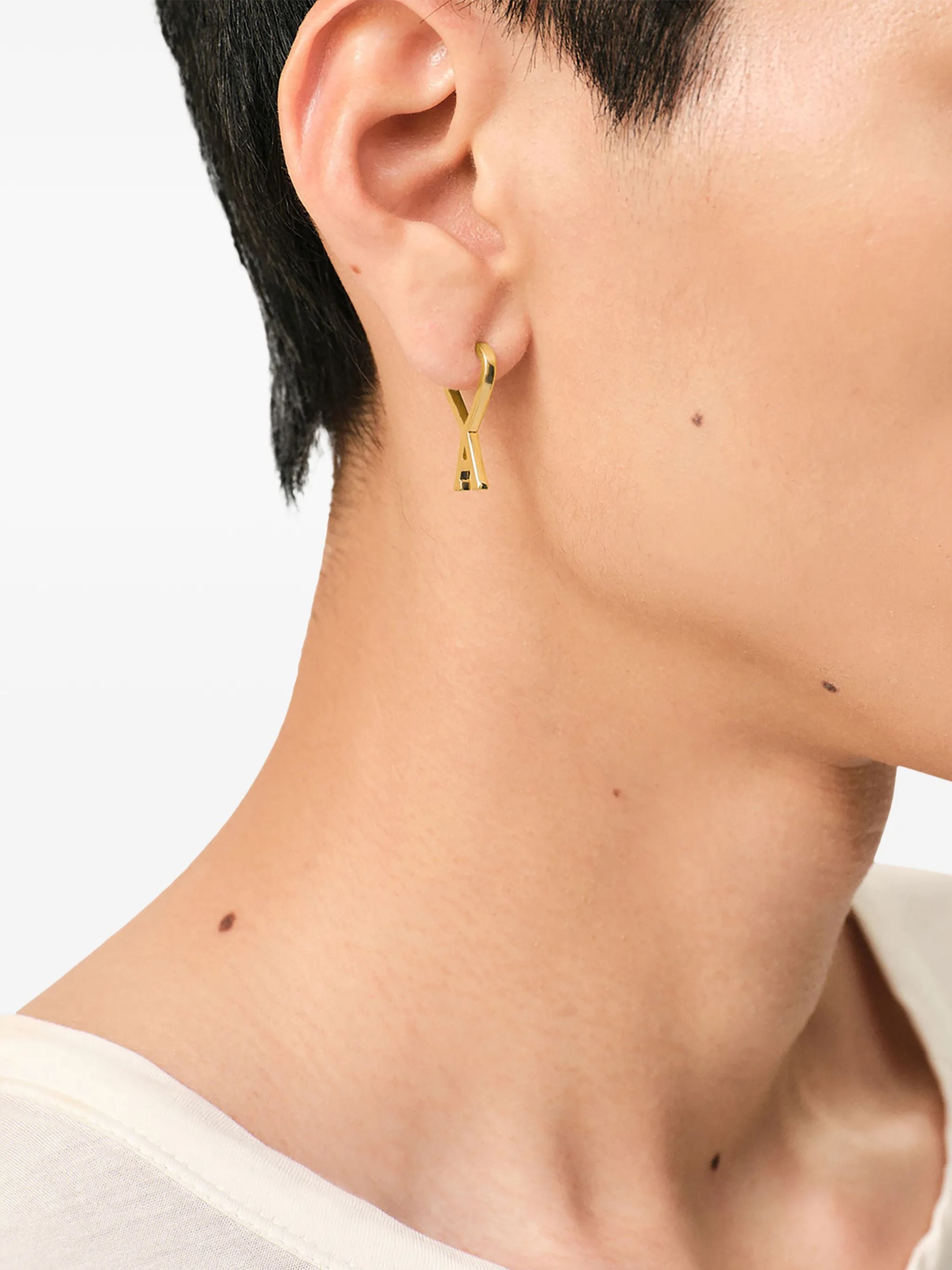 Orecchini a cerchio piccoli Ami De Coeur in ottone oro