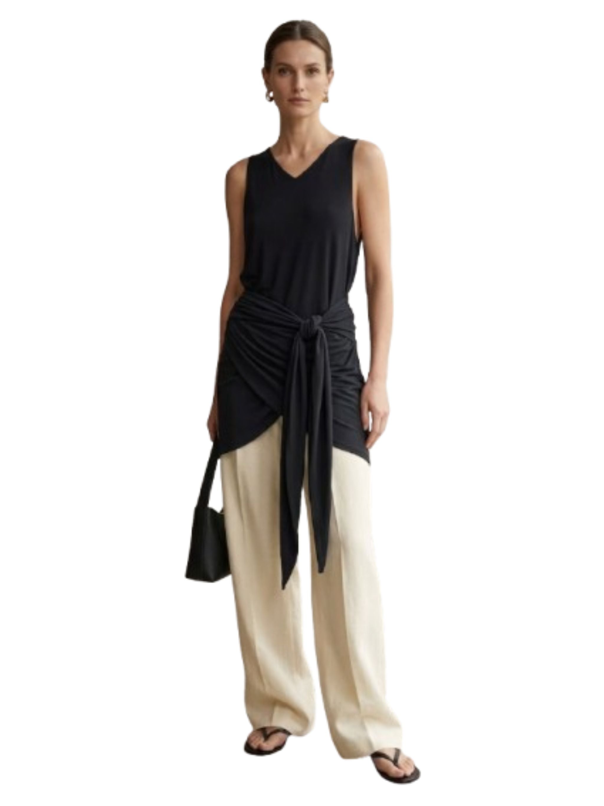 SLEEVELESS WRAP TOP