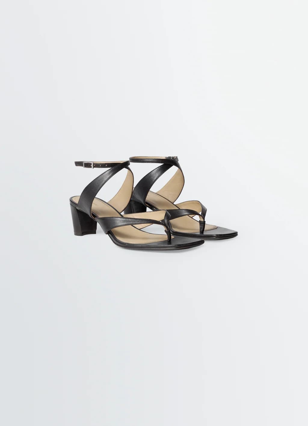 SANDALI TONG TACCO 50 MM IN PELLE
