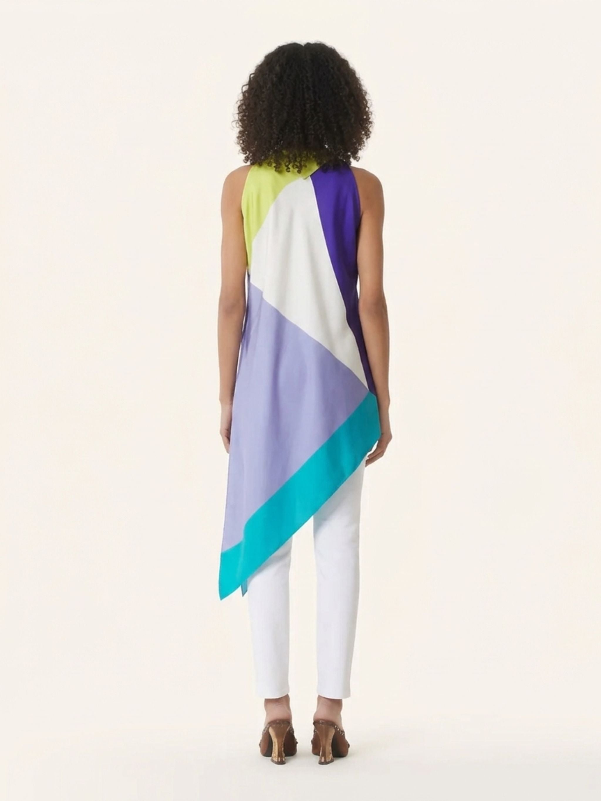 TOP MULTICOLOR IN SETA