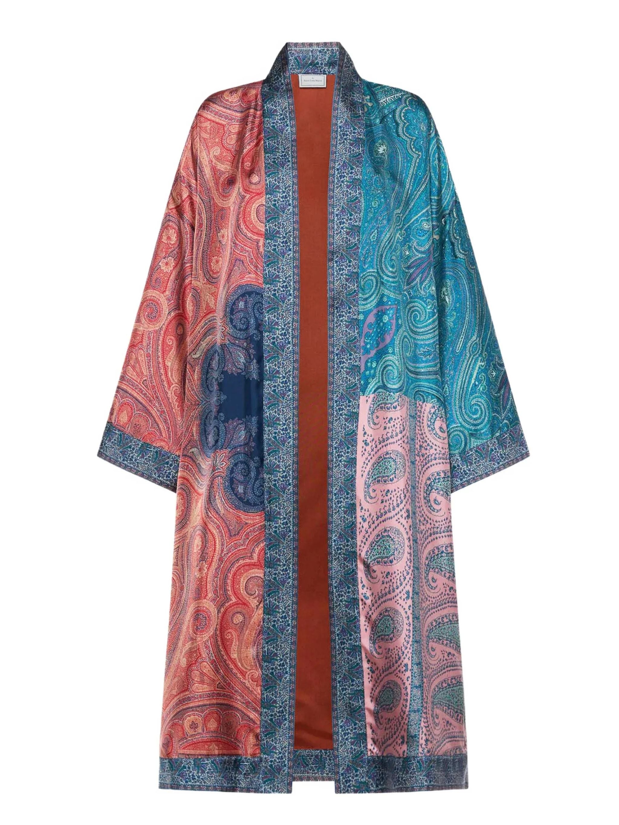 Kimono Aloe in seta multicolor