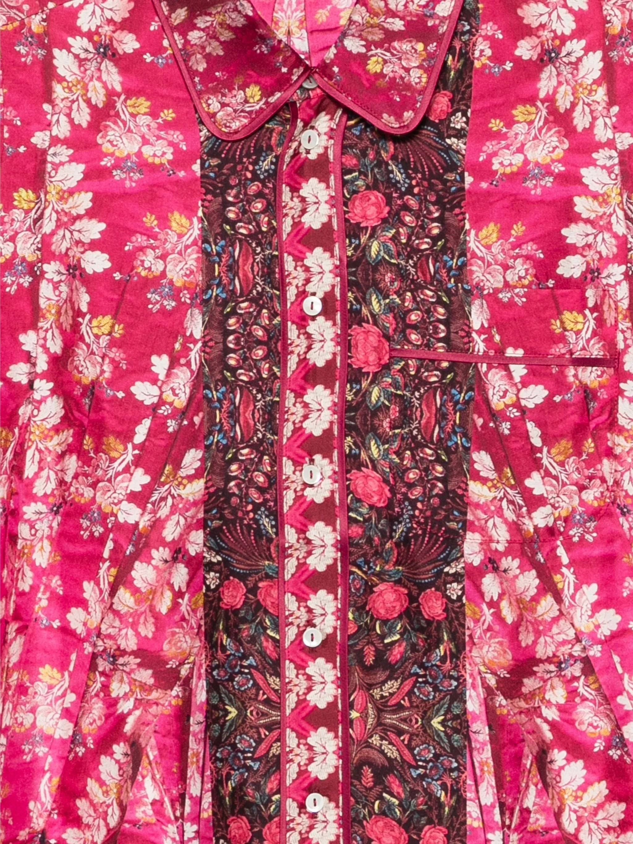 Camicia in seta con stampa floreale