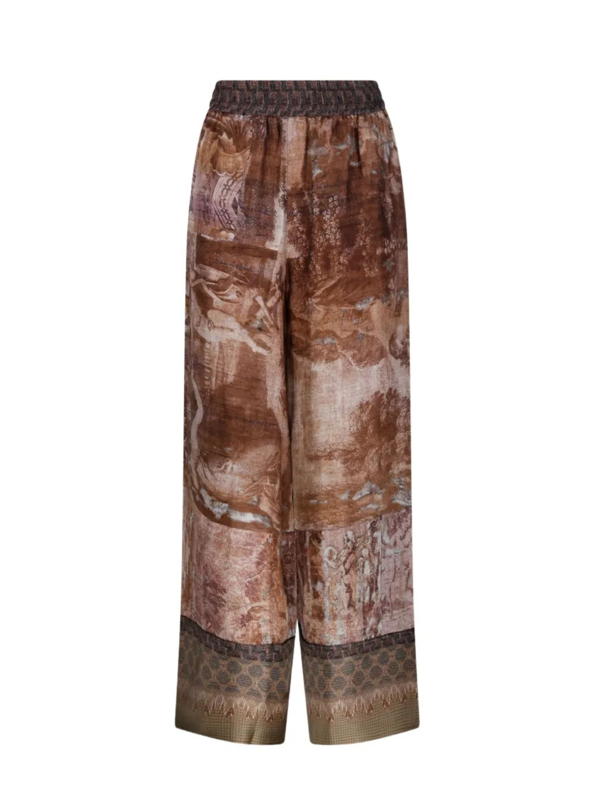 Aloe silk printed trousers