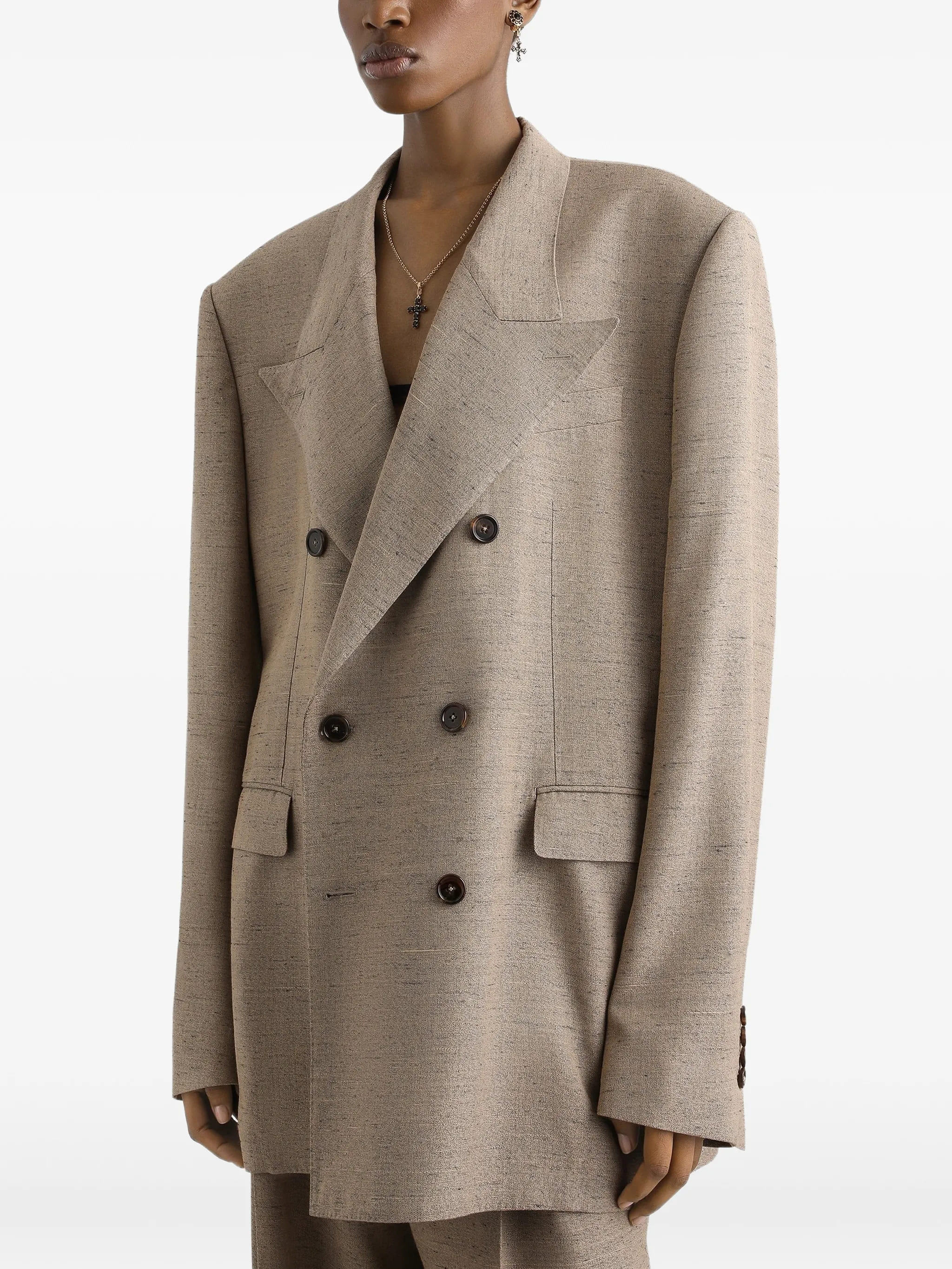 Giacca doppiopetto sicilia in effetto tweed