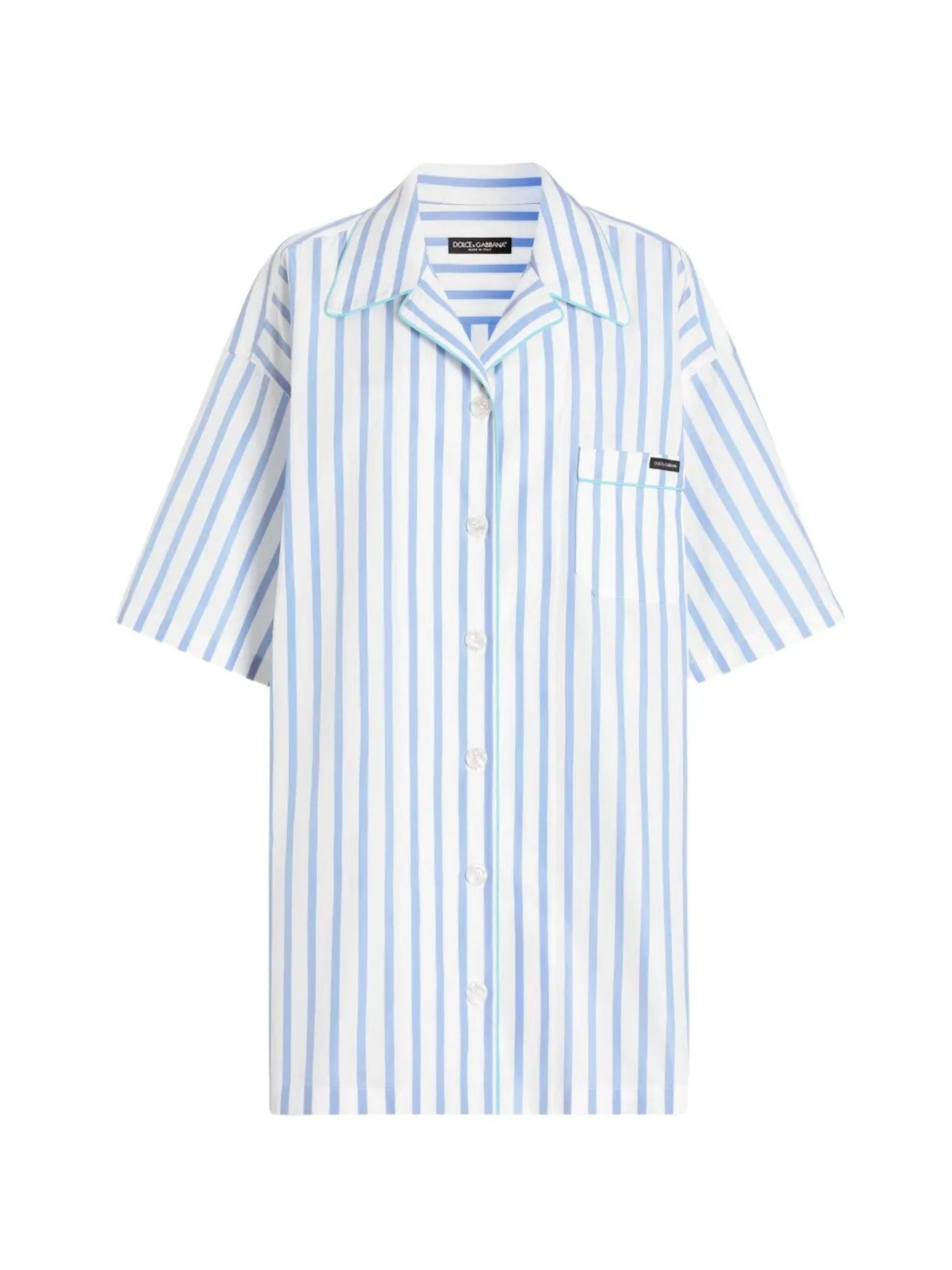 Camicia in popeline rigato
