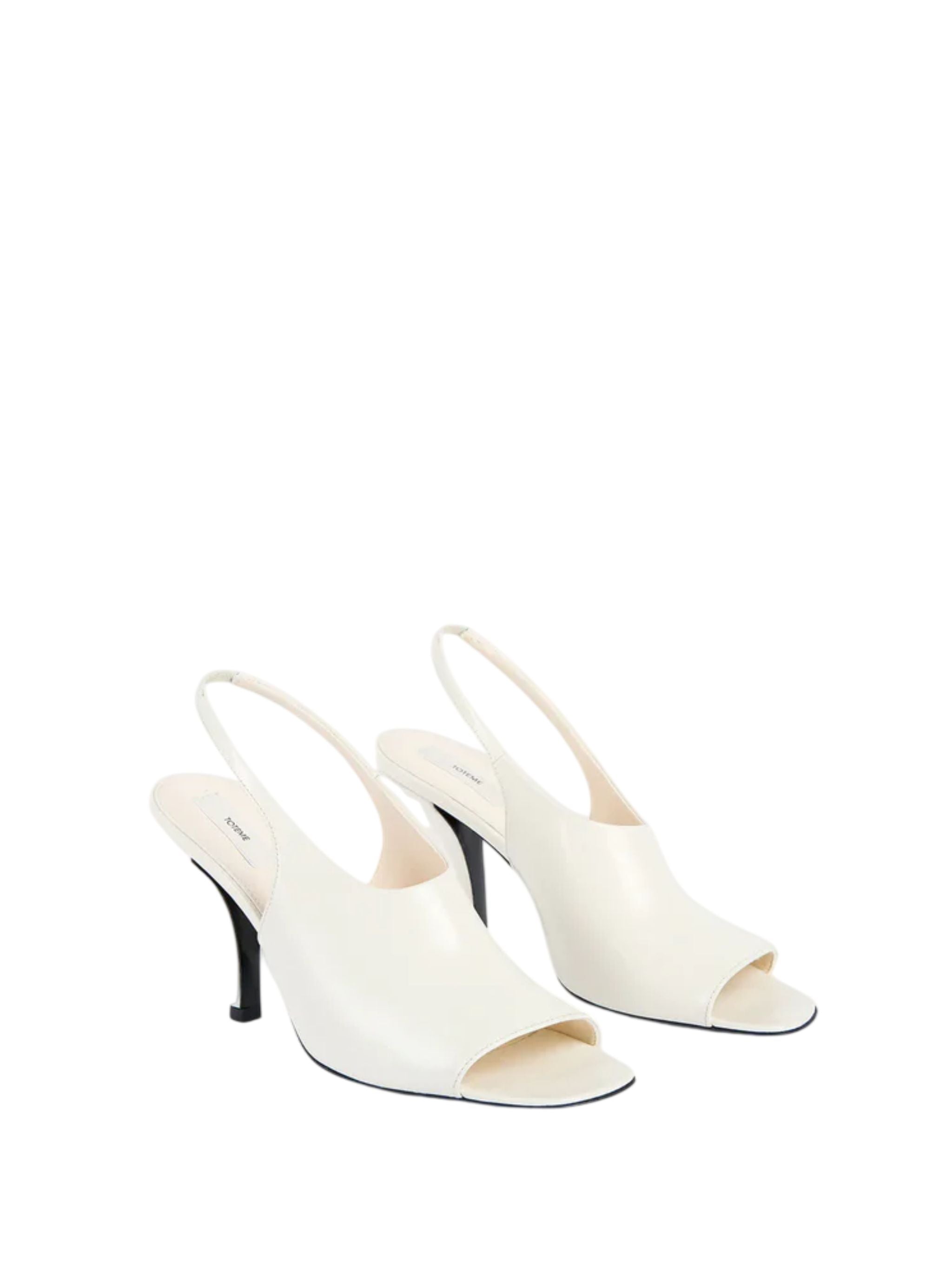 Contour naplack slingbacks off-white