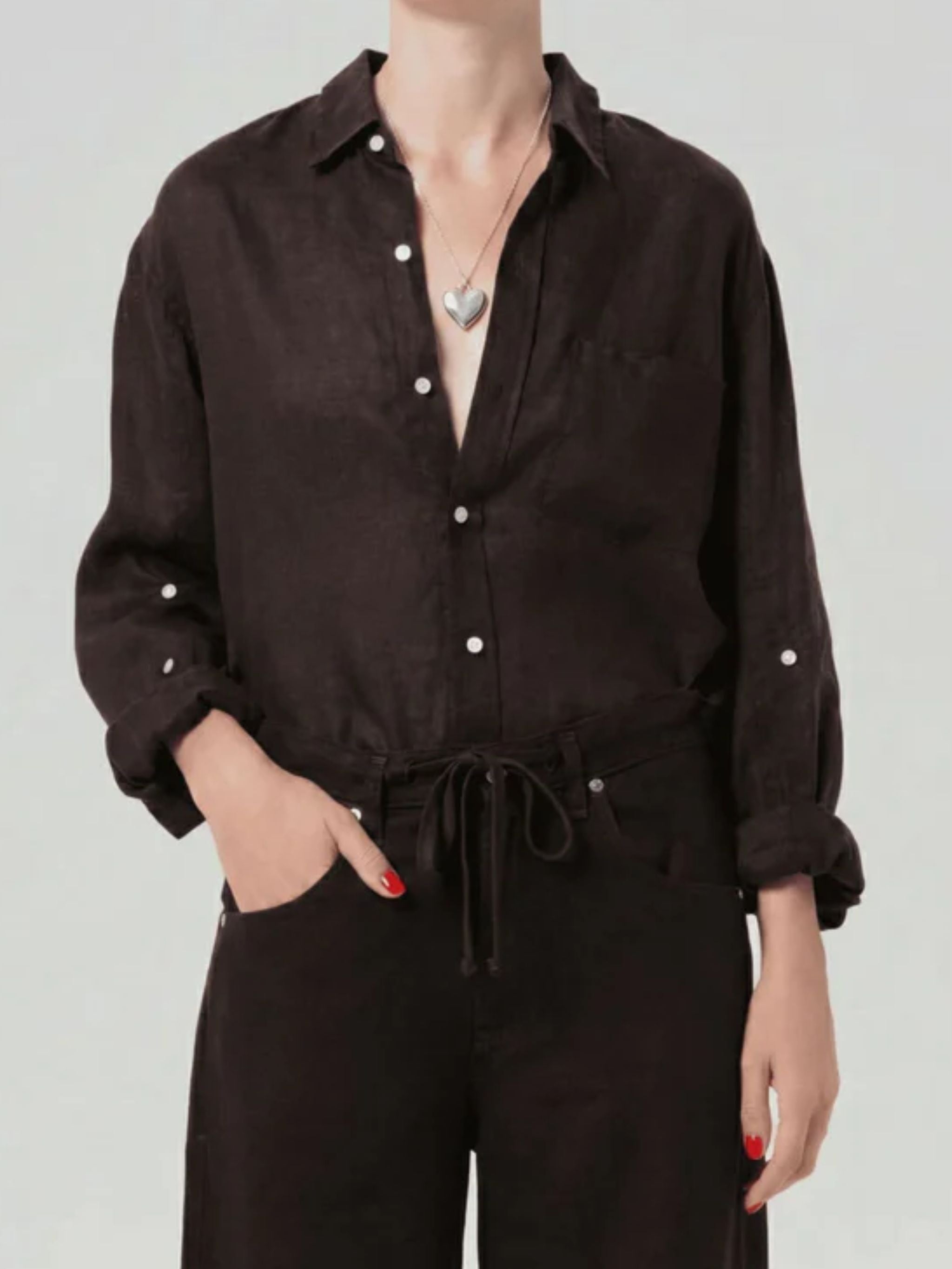 Kayla Shrunken Linen Shirt