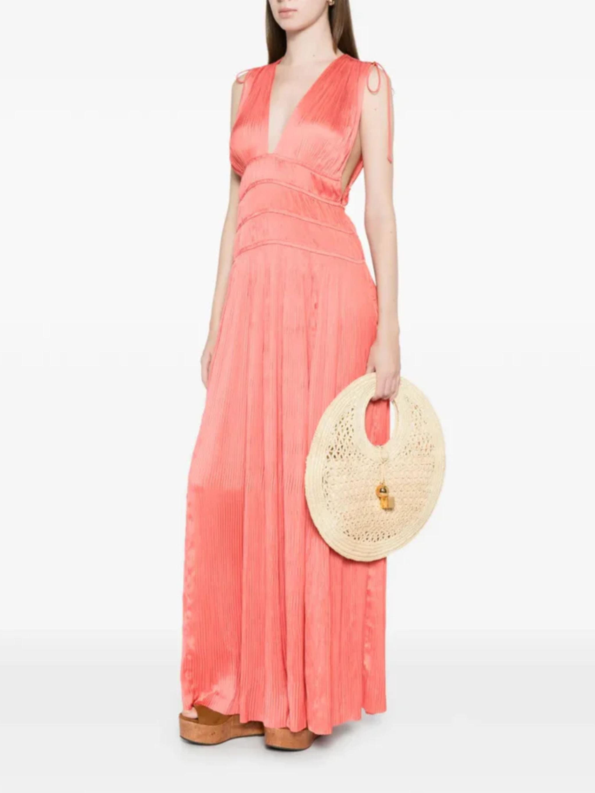 Tasneem deep V-neck dress