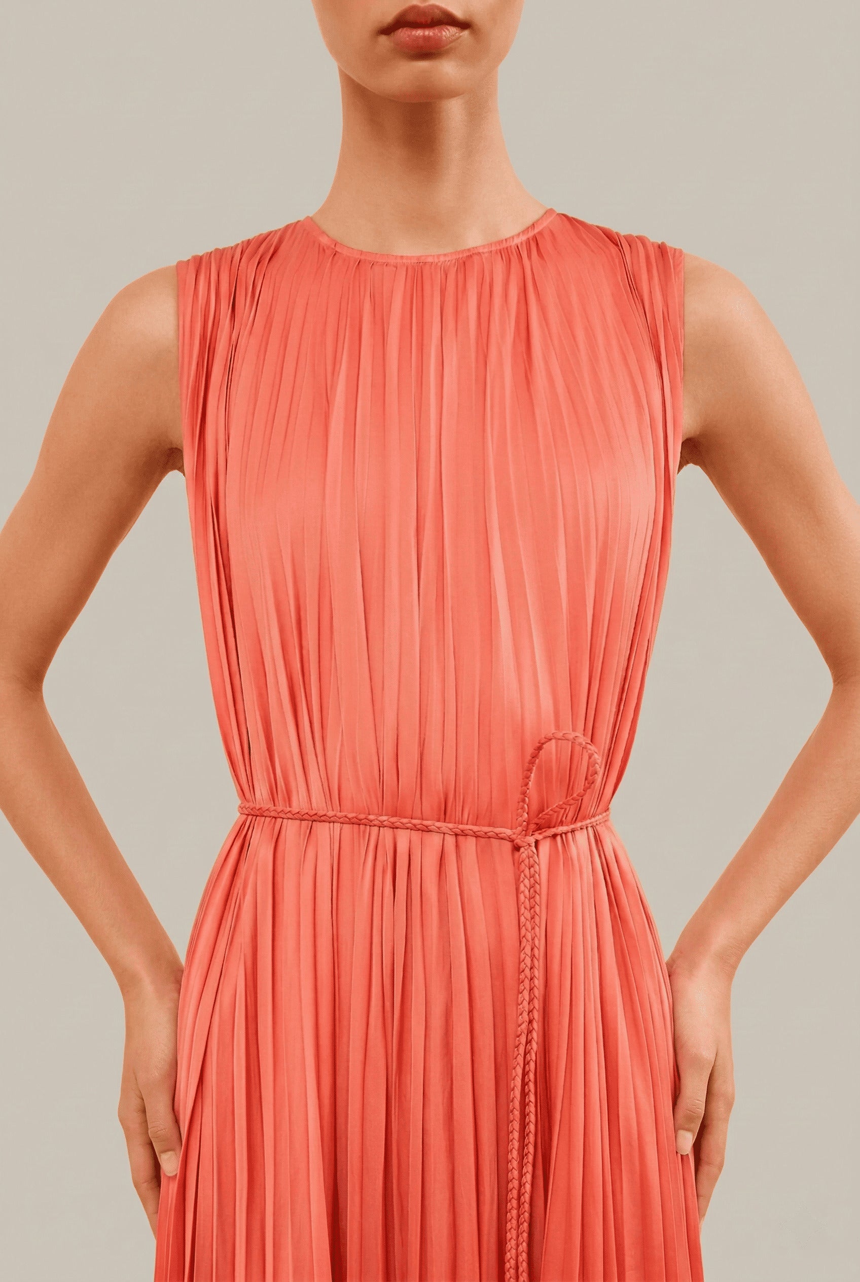 Fianna pleated midi dress