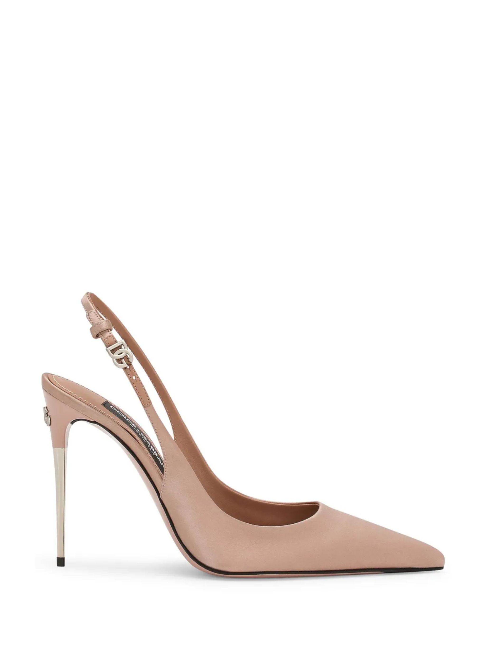Slingback in raso
