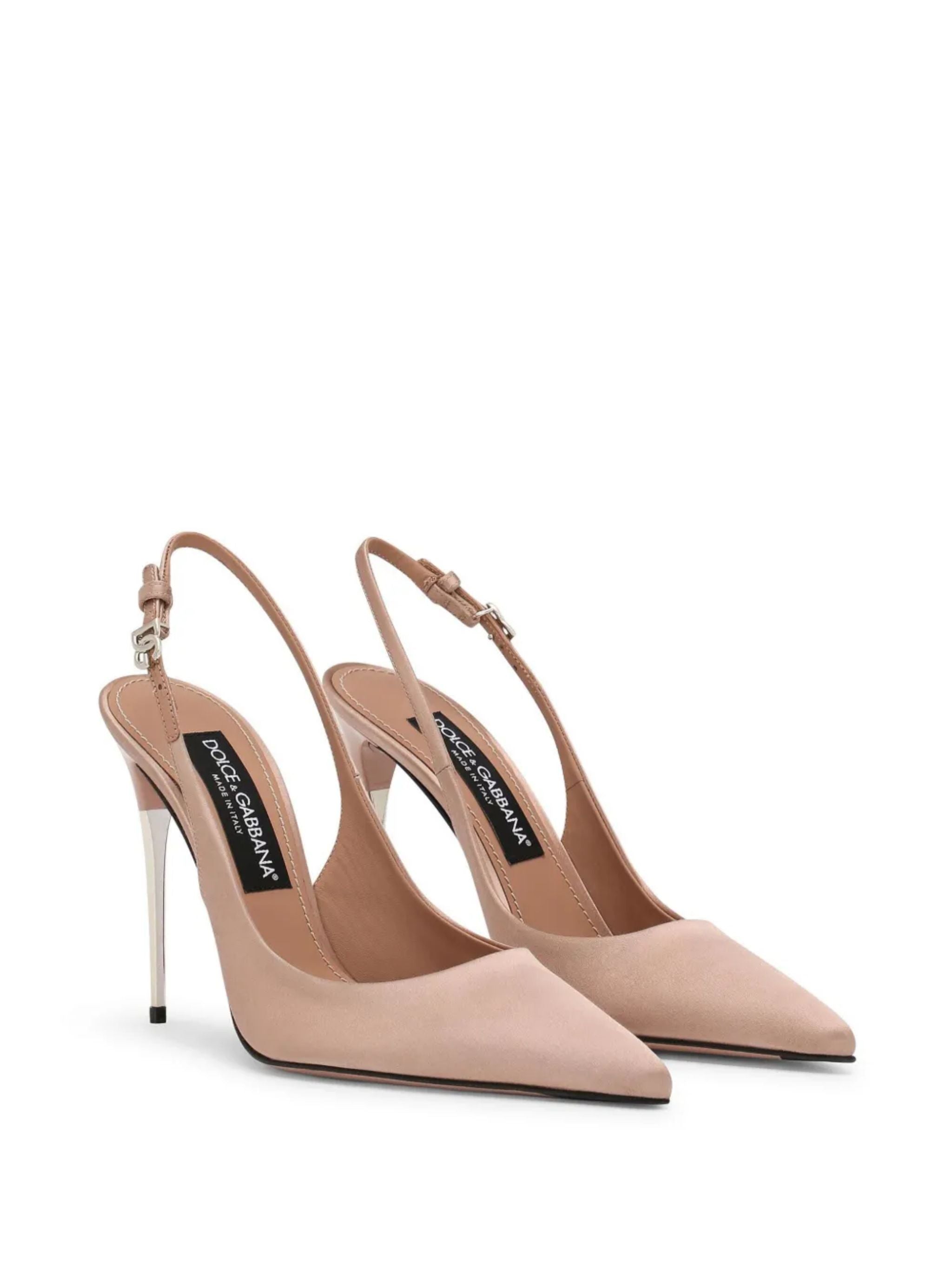 Slingback in raso