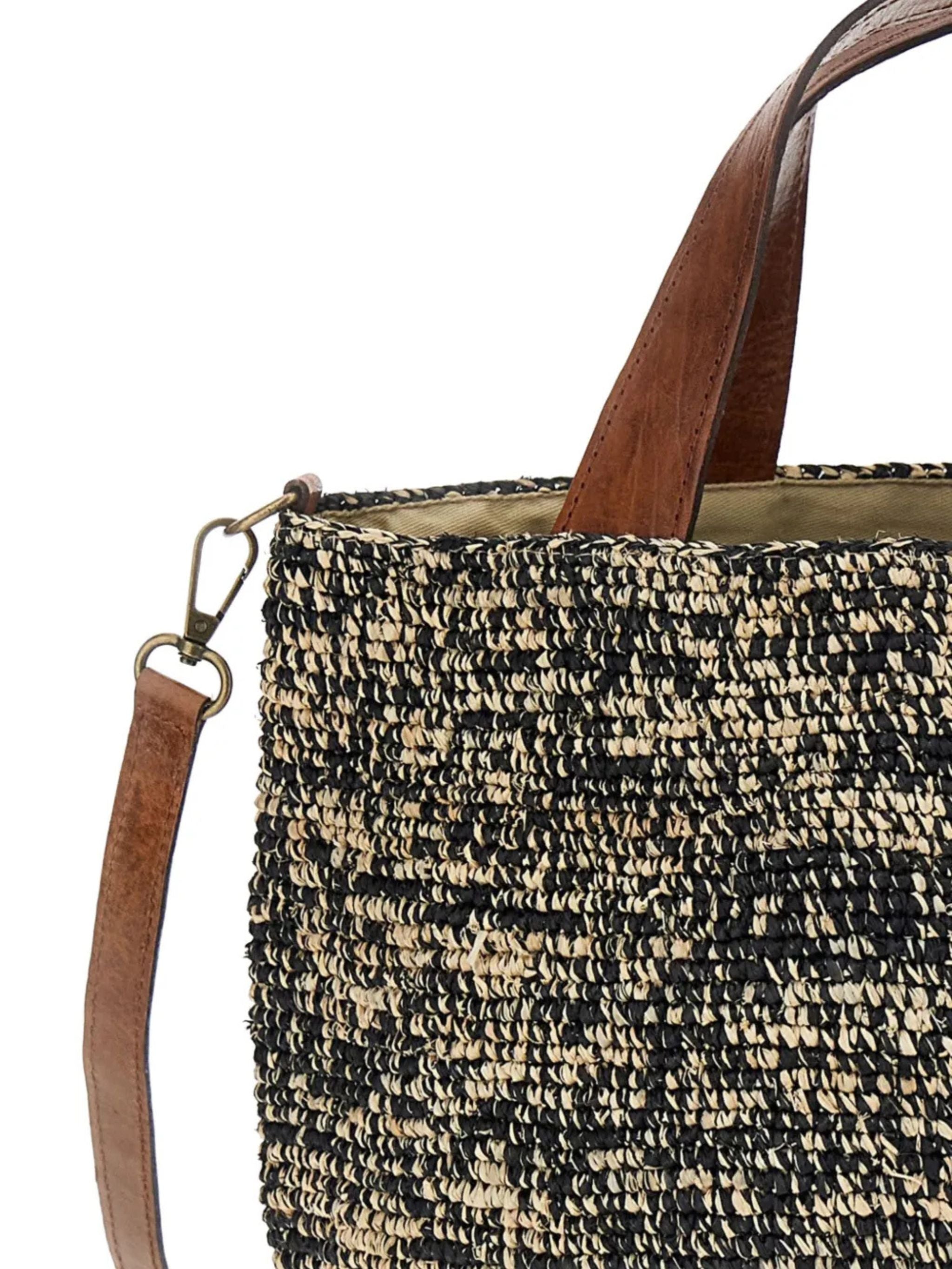 Borsa a cesta in rafia Mirozy Tiga