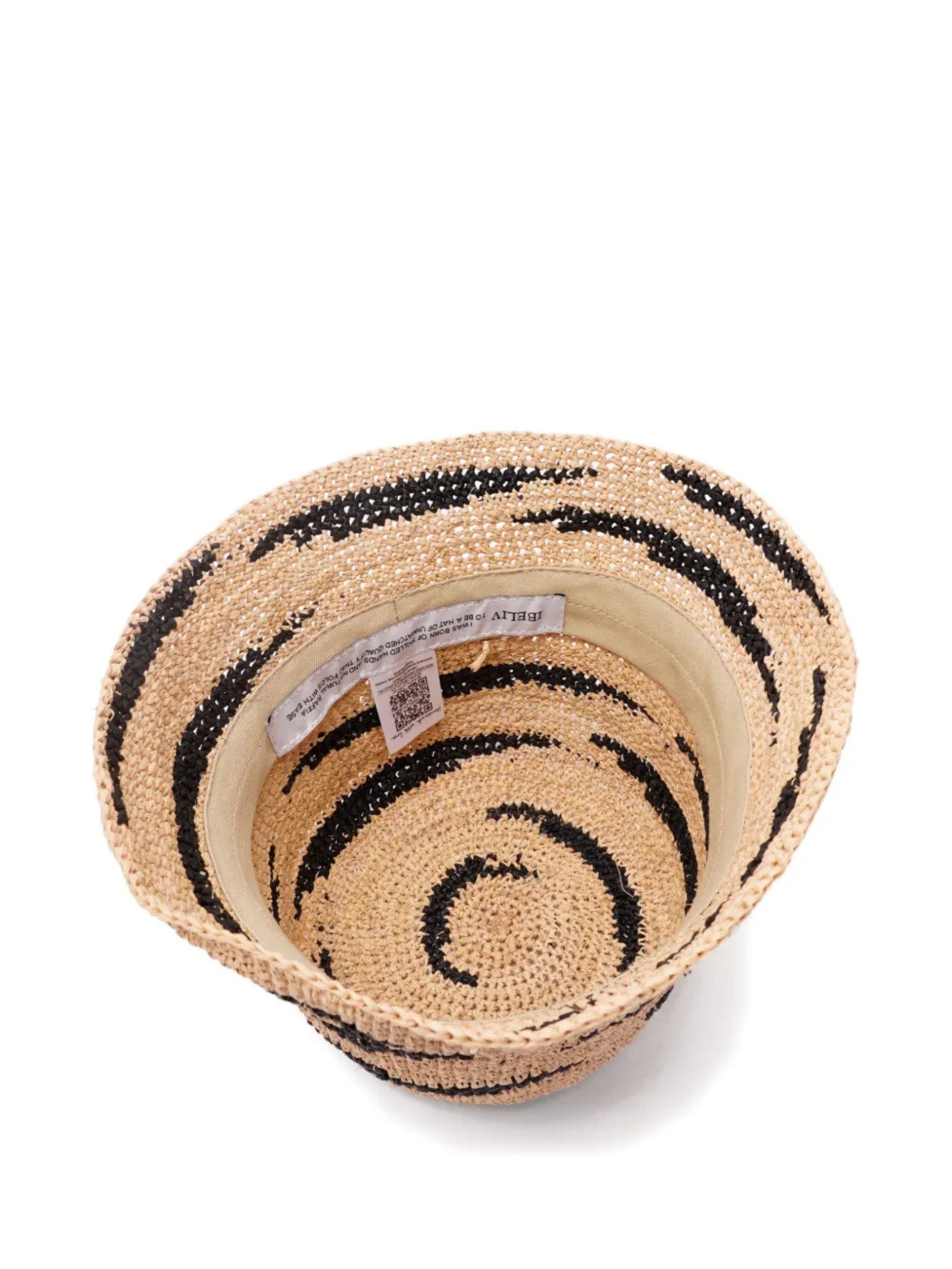 Cappello in rafia stampa Zebra